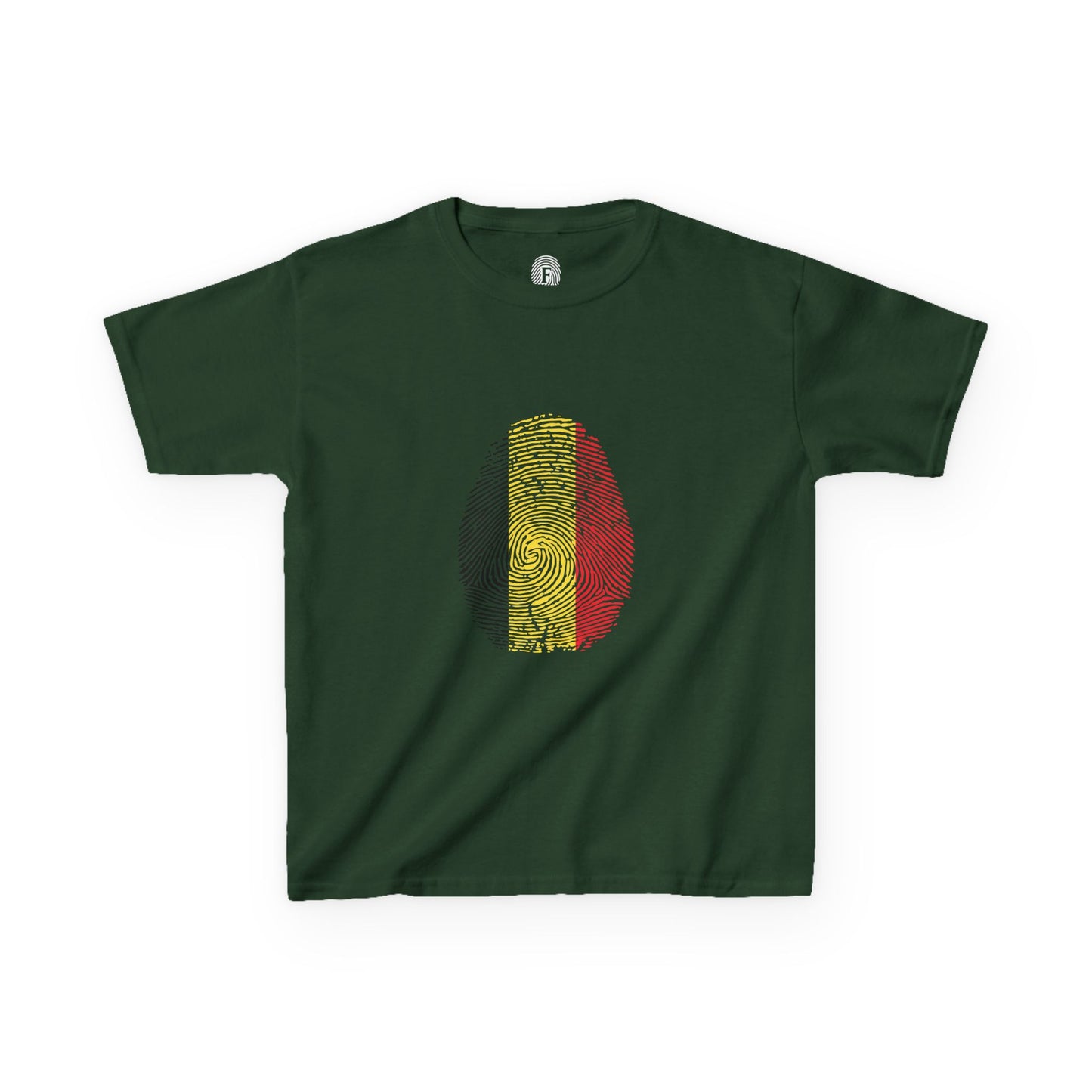 BELGIUM Fingerprint flag Soccer World Cup Fan T-Shirt (KIDS - UNISEX)