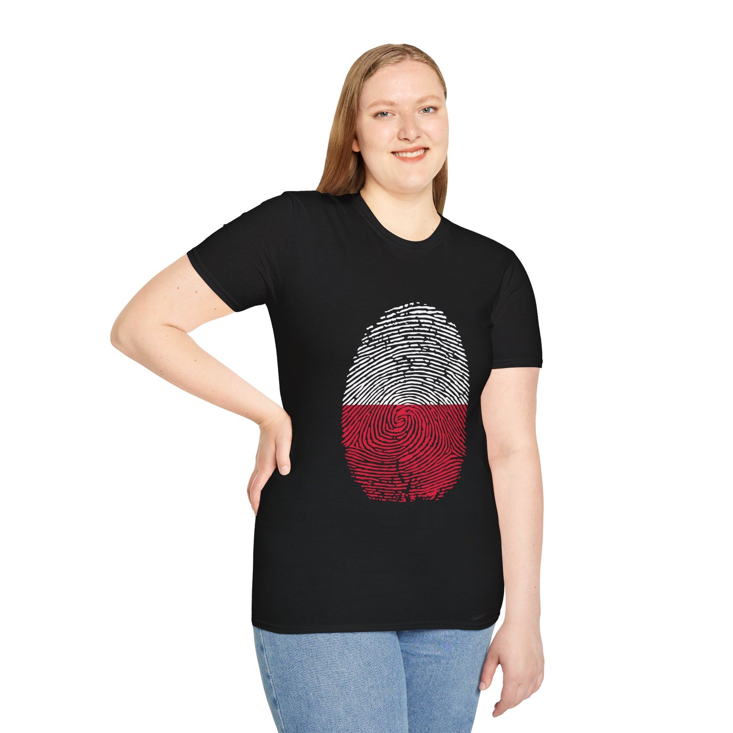 POLAND Fingerprint flag Soccer World Cup Fan T-Shirt (WOMEN)