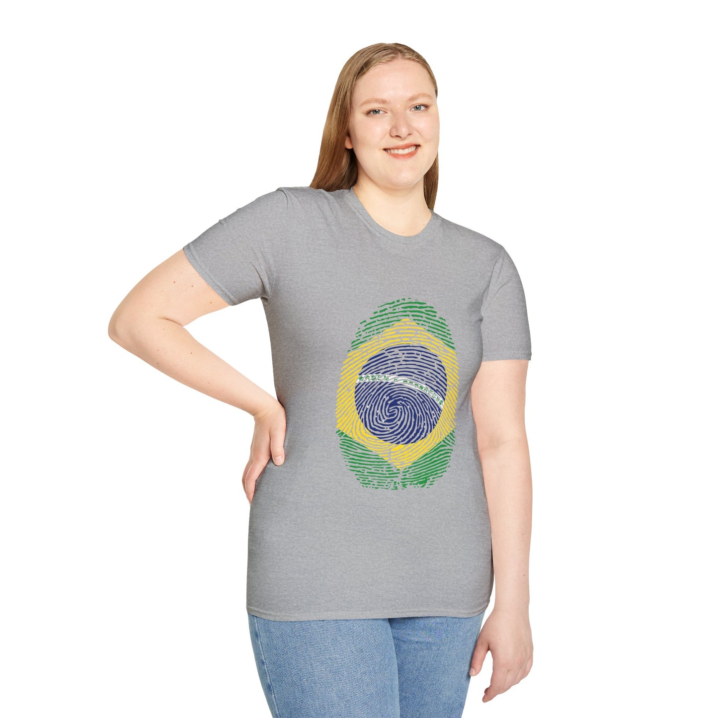 BRAZIL Fingerprint flag Soccer World Cup Fan T-Shirt (WOMEN)