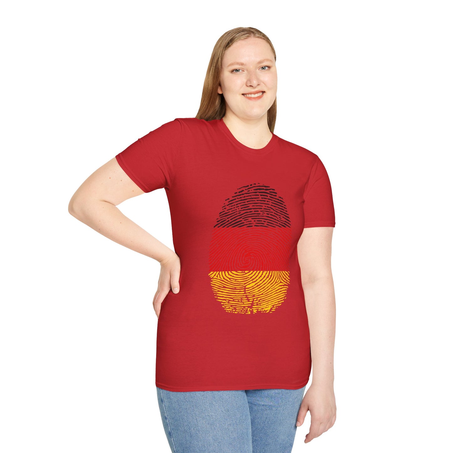 GERMANY Fingerprint flag Soccer World Cup Fan T-Shirt (WOMEN)