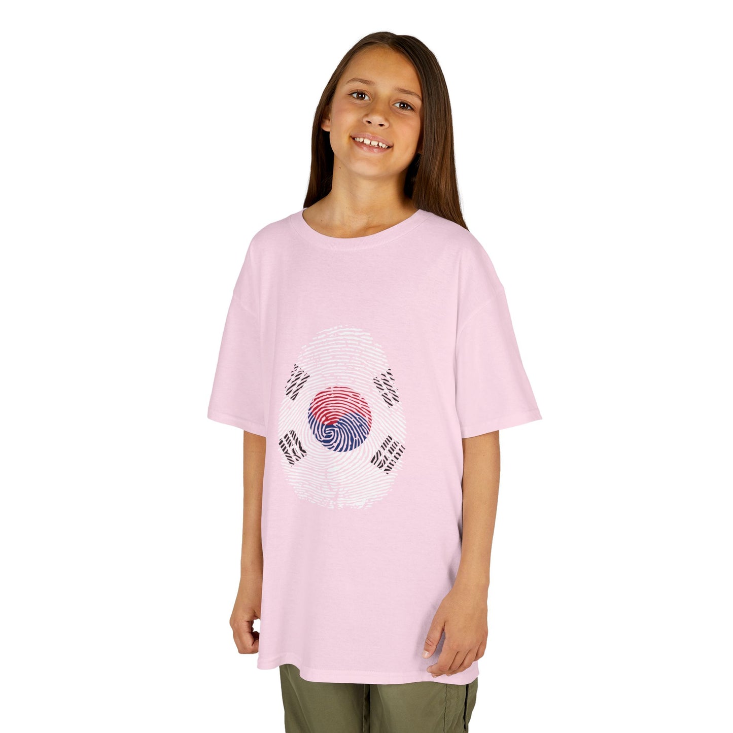SOUTH KOREA Fingerprint flag Soccer World Cup Fan T-Shirt (KIDS - UNISEX)