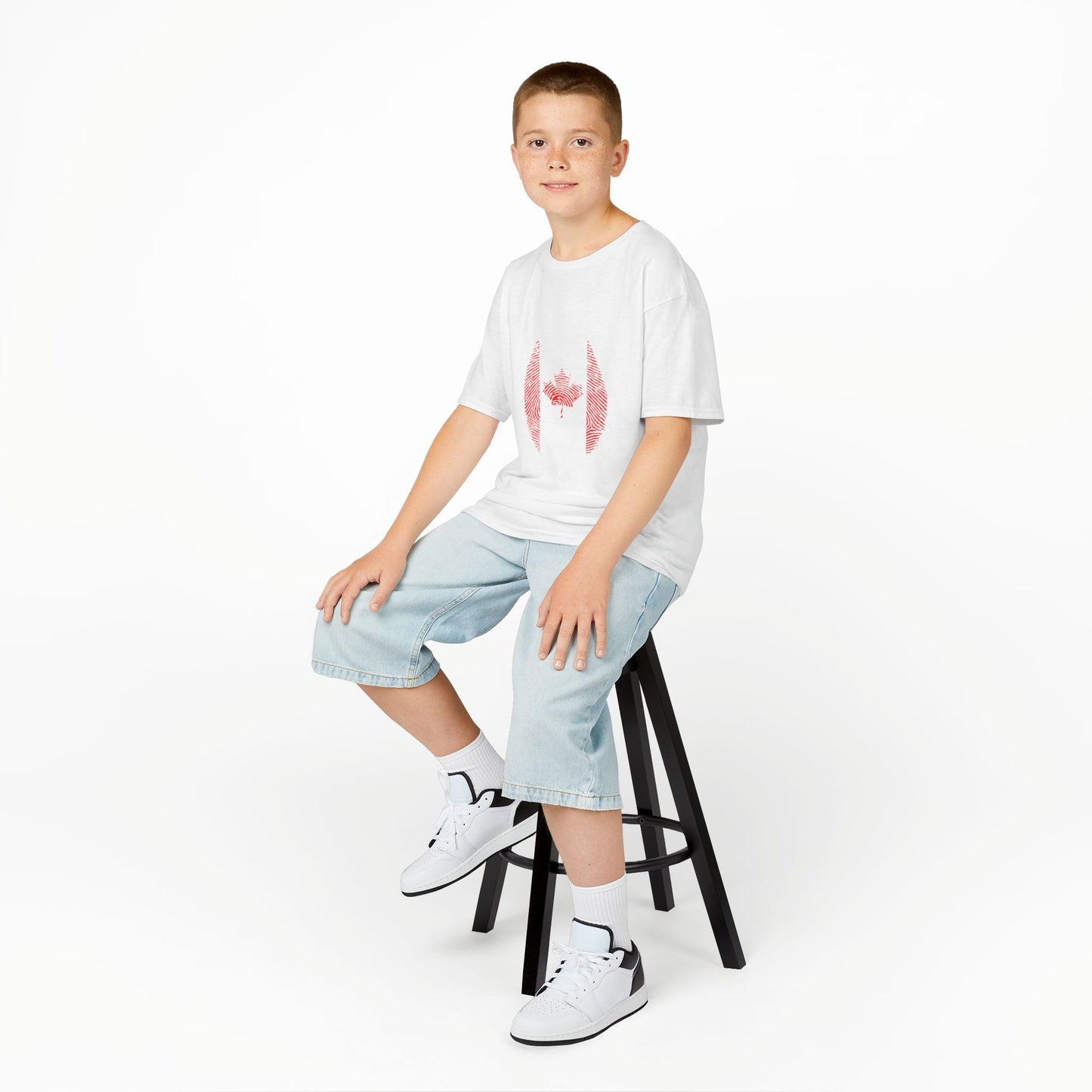 CANADA Fingerprint flag Soccer World Cup Fan T-Shirt (KIDS - UNISEX)