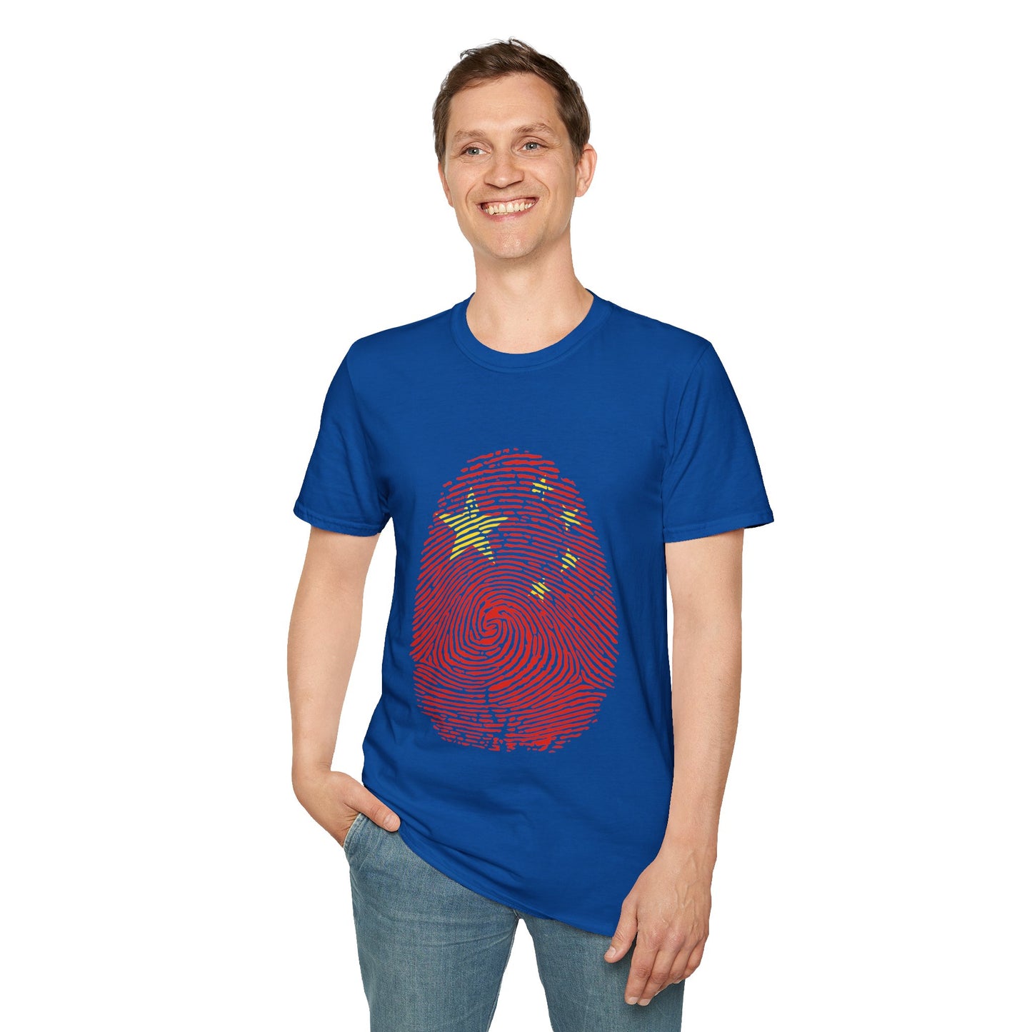 CHINA Fingerprint flag Soccer World Cup Fan T-Shirt (MEN)