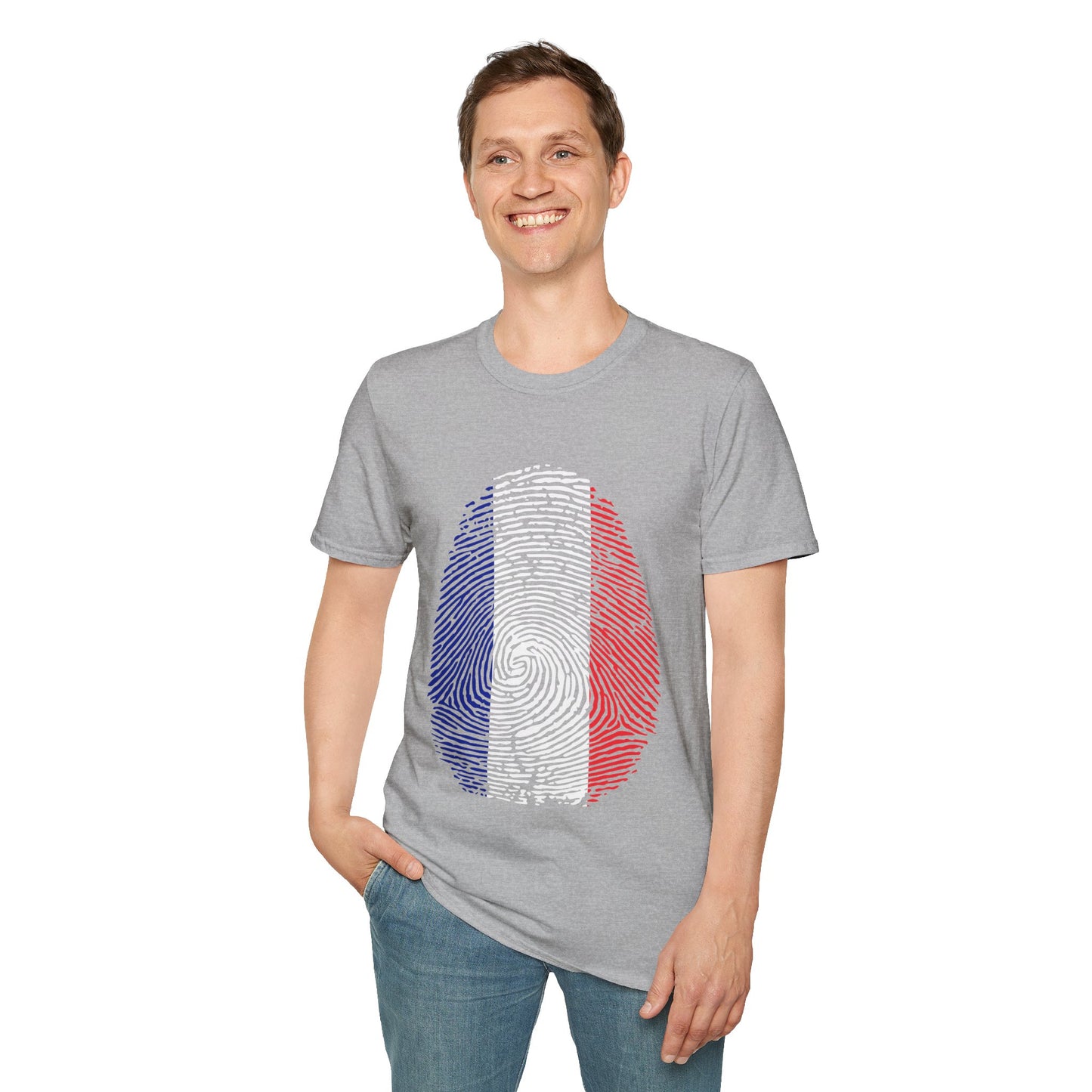 FRANCE Fingerprint flag Soccer World Cup Fan T-Shirt (MEN)