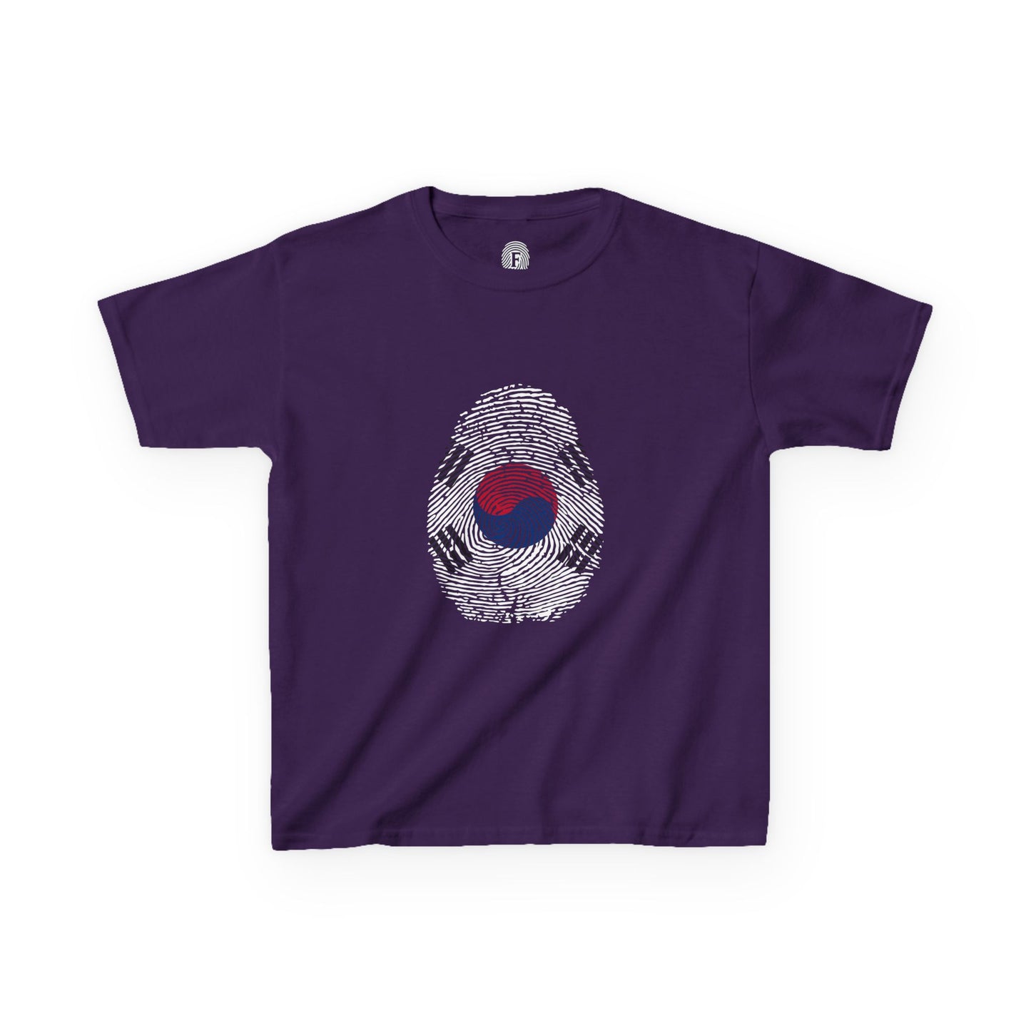 SOUTH KOREA Fingerprint flag Soccer World Cup Fan T-Shirt (KIDS - UNISEX)