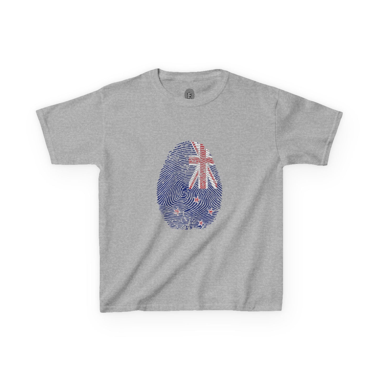 NEW ZEALAND Fingerprint flag Soccer World Cup Fan T-Shirt (KIDS - UNISEX)