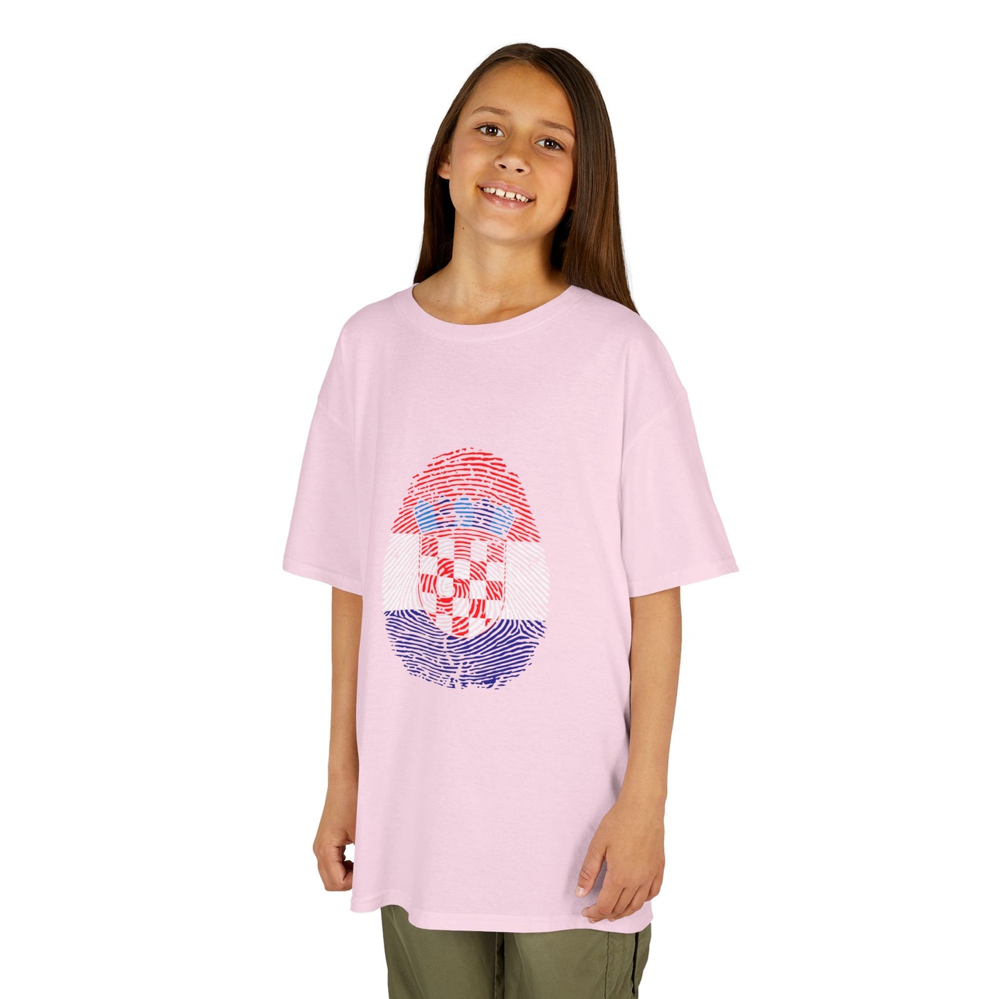 CROATIA Fingerprint flag Soccer World Cup Fan T-Shirt (KIDS - UNISEX)