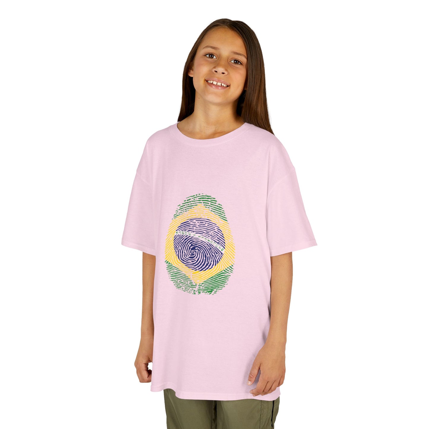 BRAZIL Fingerprint flag Soccer World Cup Fan T-Shirt (KIDS - UNISEX)