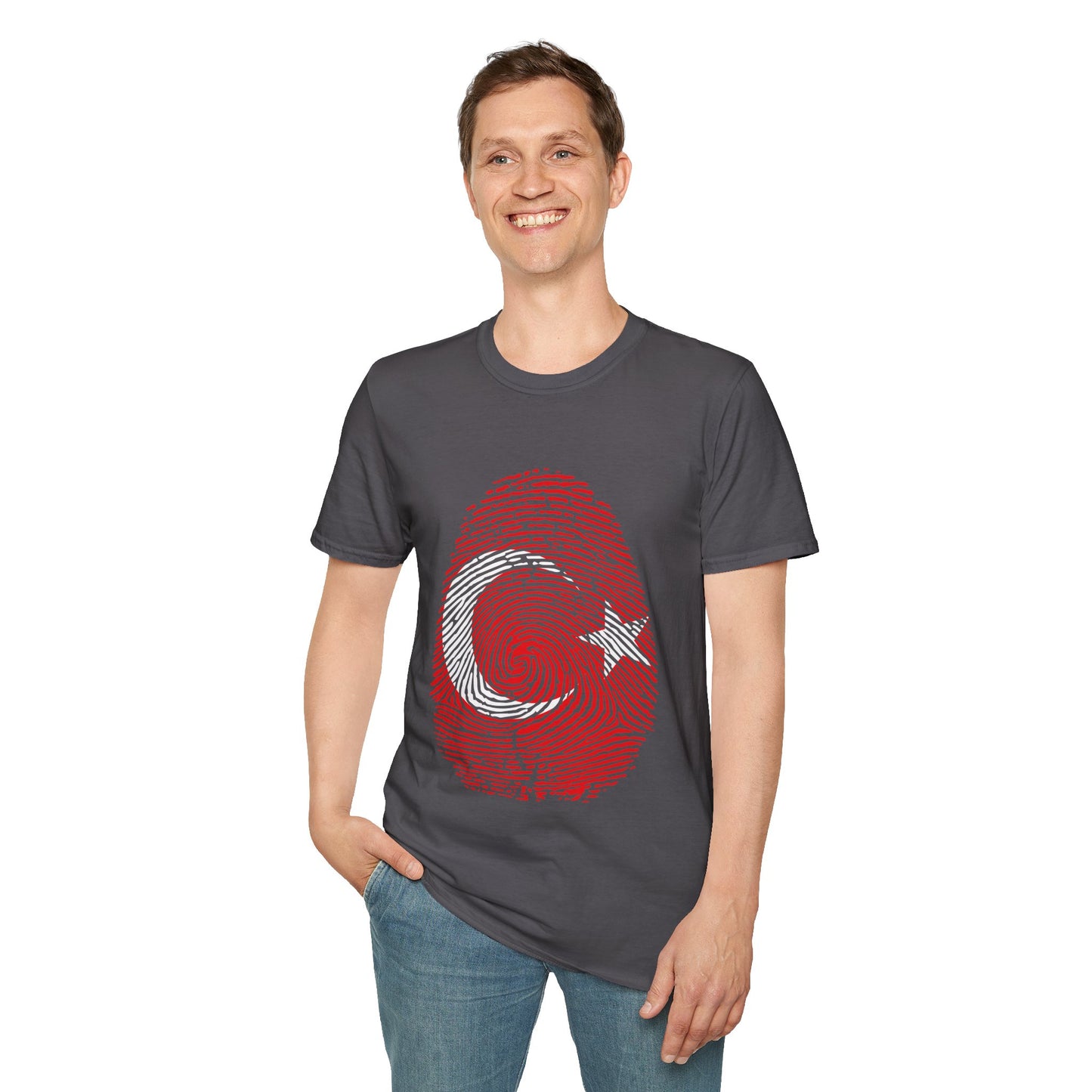 TURKIYE Fingerprint flag Soccer World Cup Fan T-Shirt (MEN)