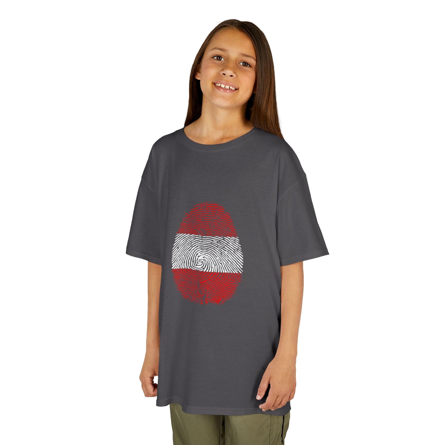 AUSTRIA Fingerprint flag Soccer World Cup Fan T-Shirt (KIDS - UNISEX)