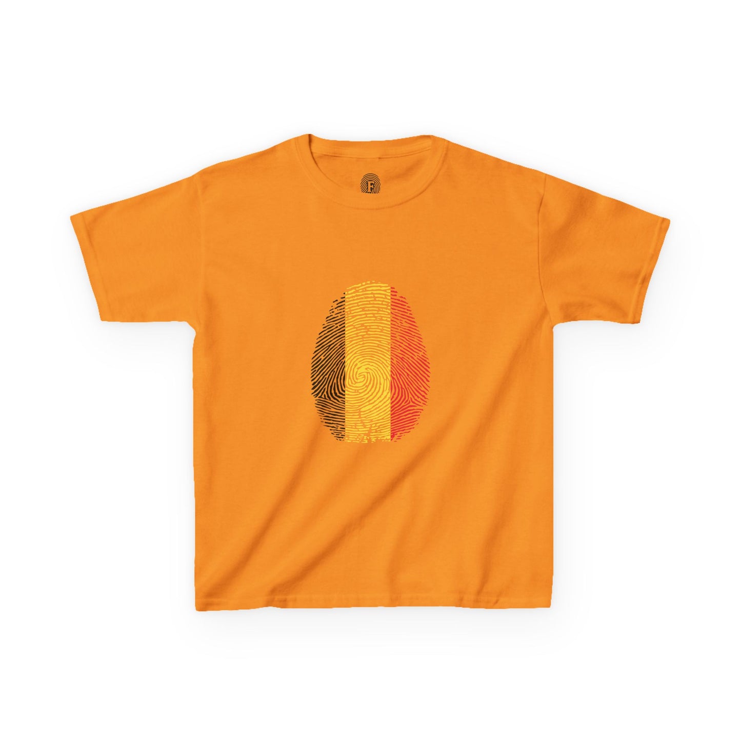 BELGIUM Fingerprint flag Soccer World Cup Fan T-Shirt (KIDS - UNISEX)