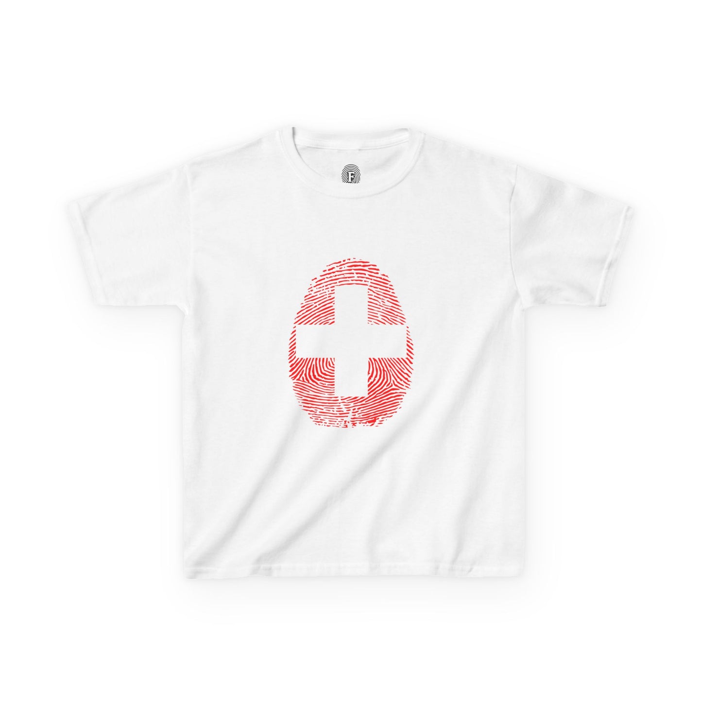 SWITZERLAND Fingerprint flag Soccer World Cup Fan T-Shirt (KIDS - UNISEX)