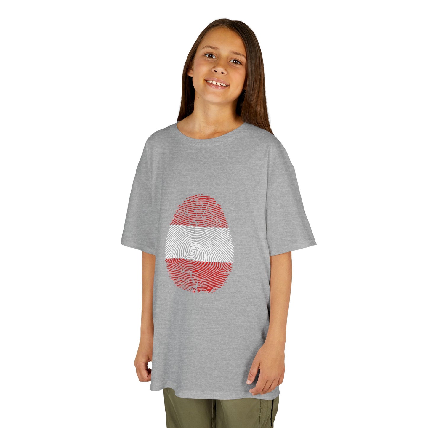 AUSTRIA Fingerprint flag Soccer World Cup Fan T-Shirt (KIDS - UNISEX)