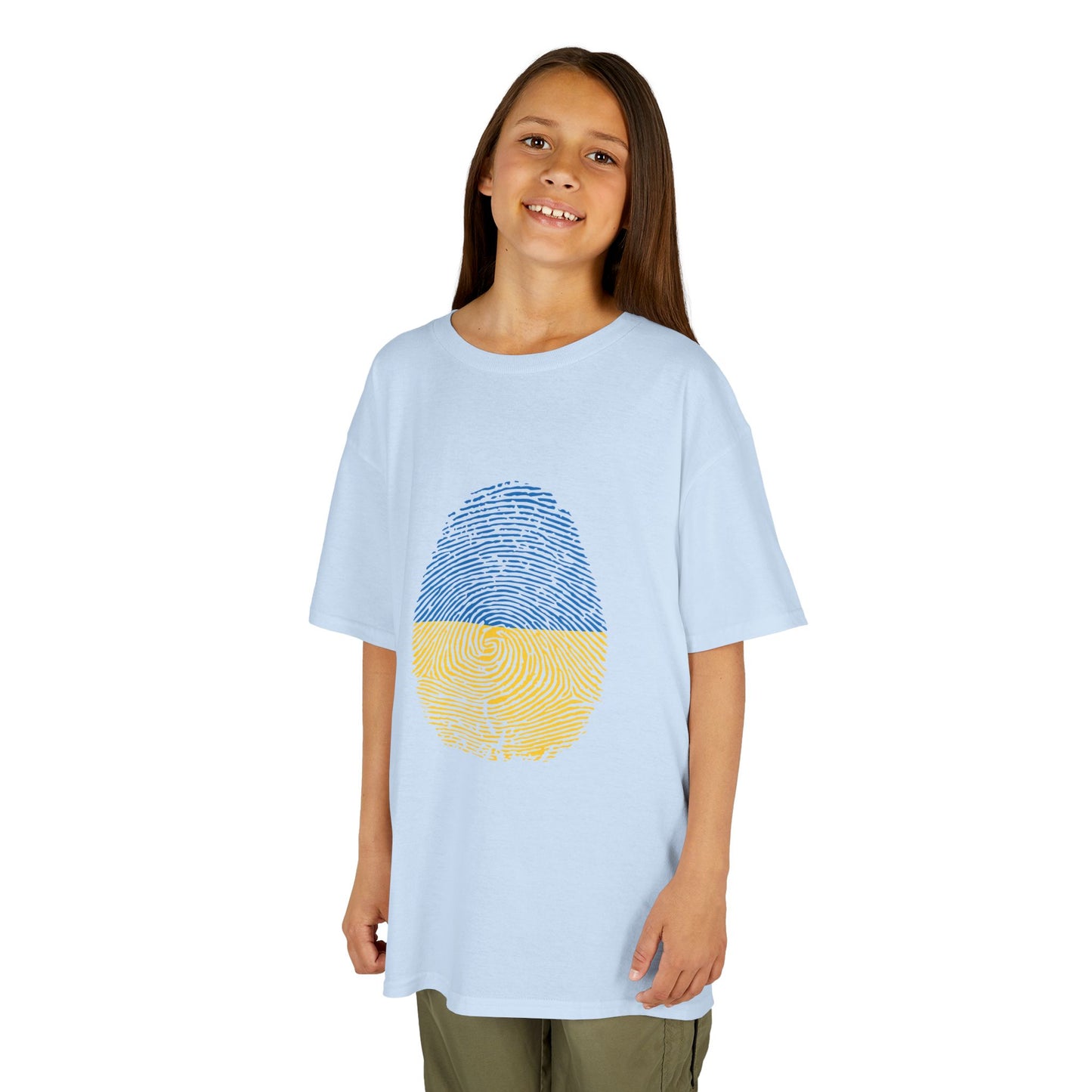 UKRAINE Fingerprint flag Soccer World Cup Fan T-Shirt (KIDS - UNISEX)