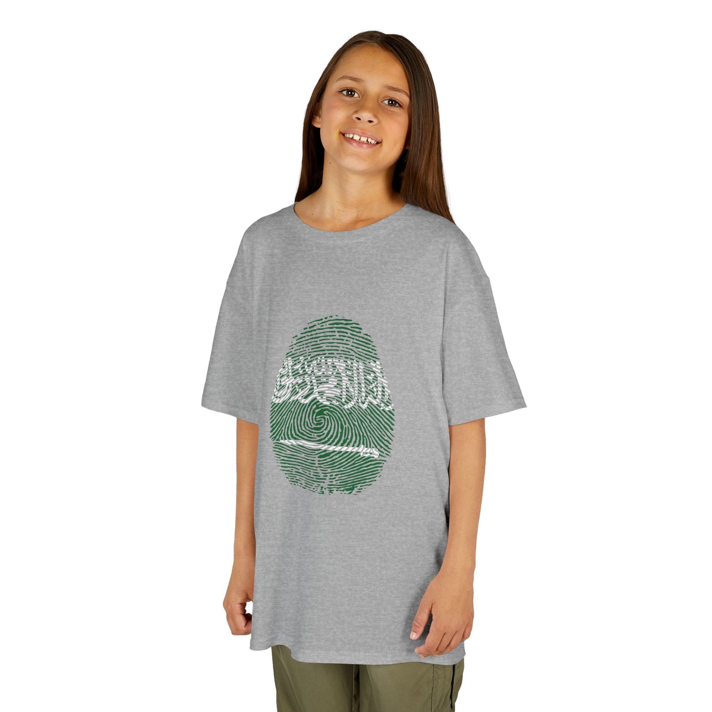SAUDI ARABIA Fingerprint flag Soccer World Cup Fan T-Shirt (KIDS - UNISEX)