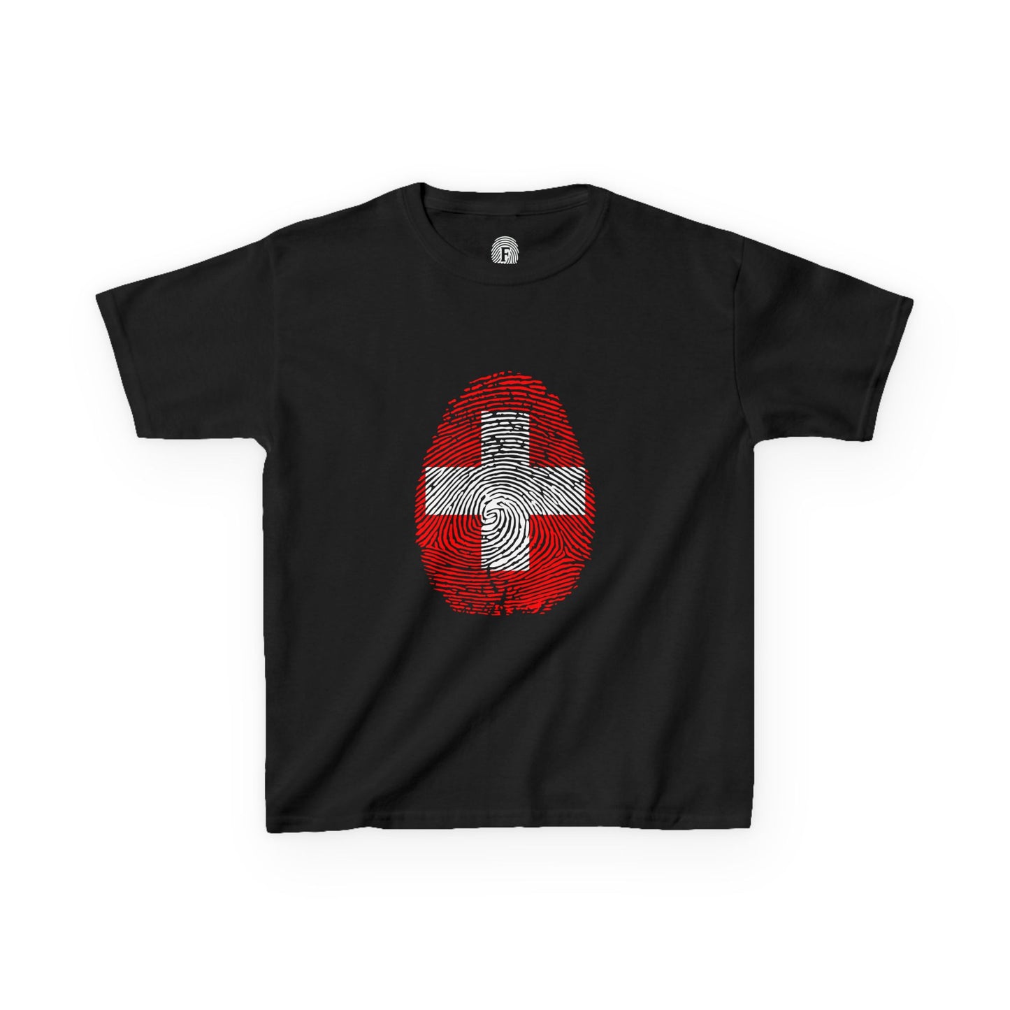 SWITZERLAND Fingerprint flag Soccer World Cup Fan T-Shirt (KIDS - UNISEX)