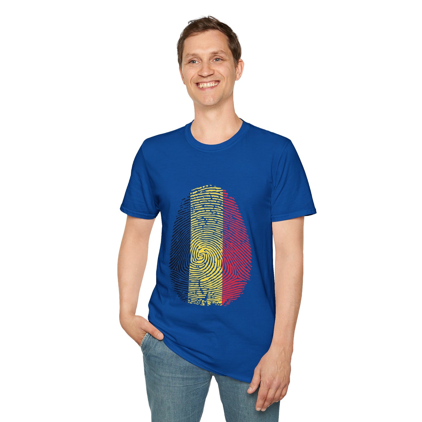 BELGIUM Fingerprint flag Soccer World Cup Fan T-Shirt (MEN)