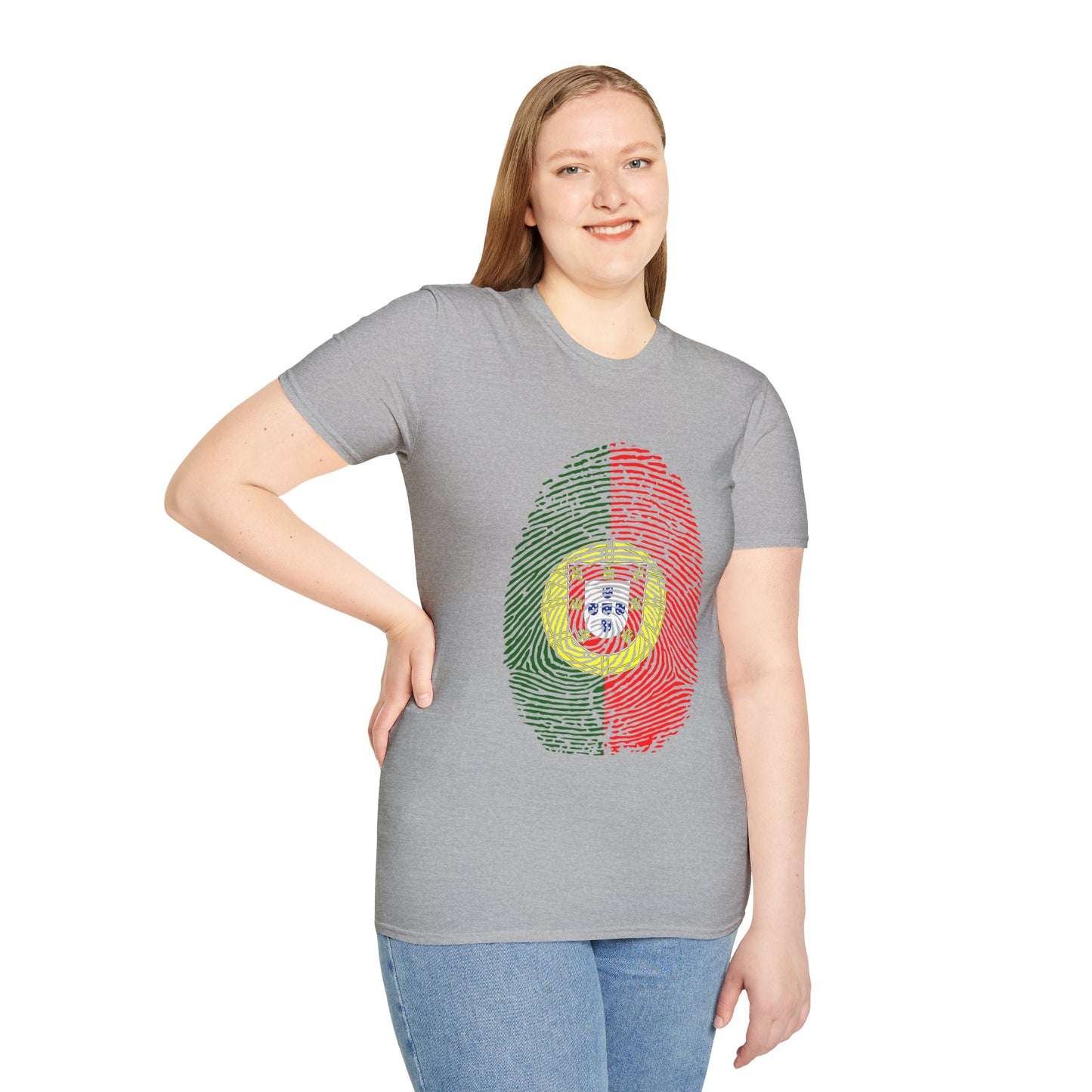 PORTUGAL Fingerprint flag Soccer World Cup Fan T-Shirt (WOMEN)
