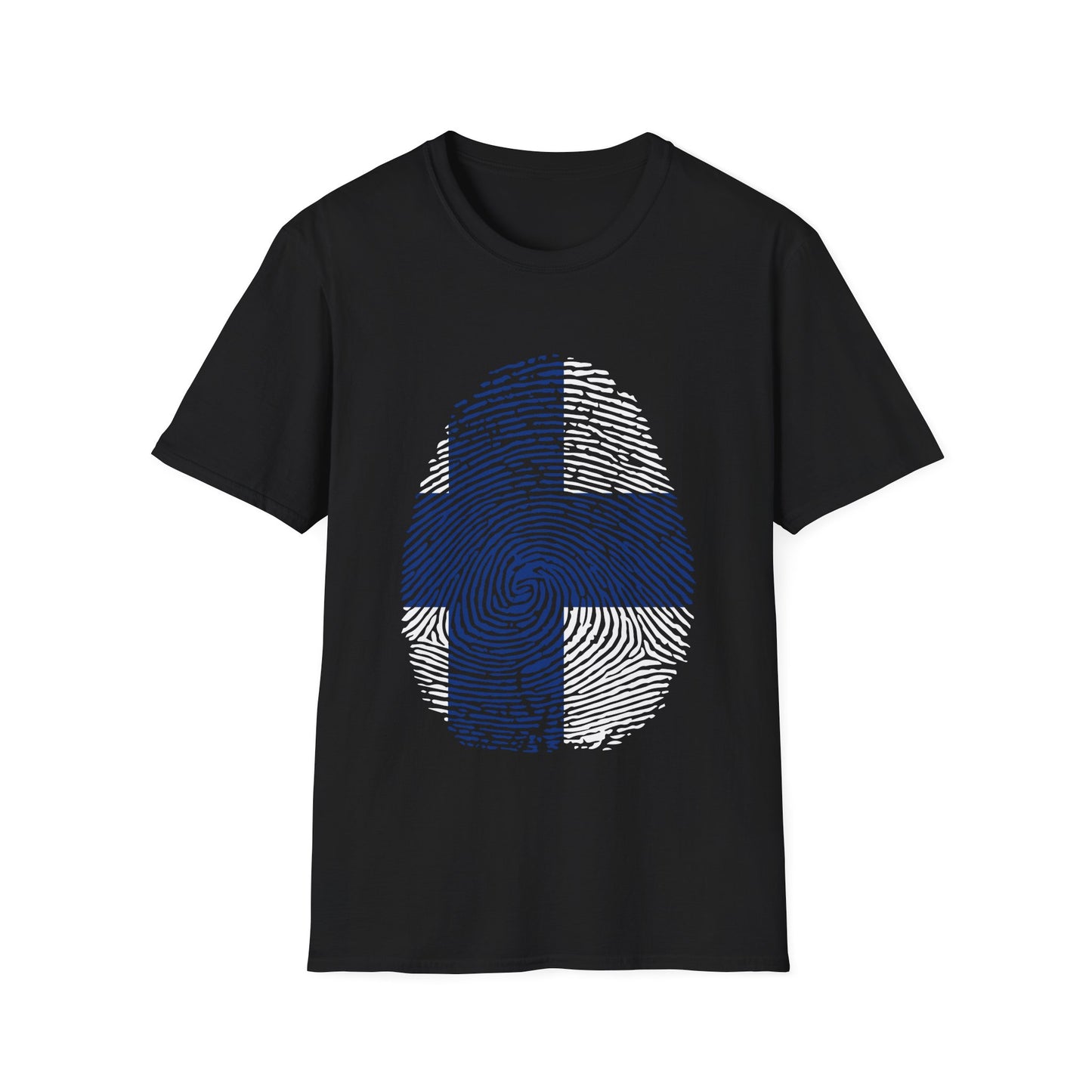 FINLAND Fingerprint flag Soccer World Cup Fan T-Shirt (MEN)