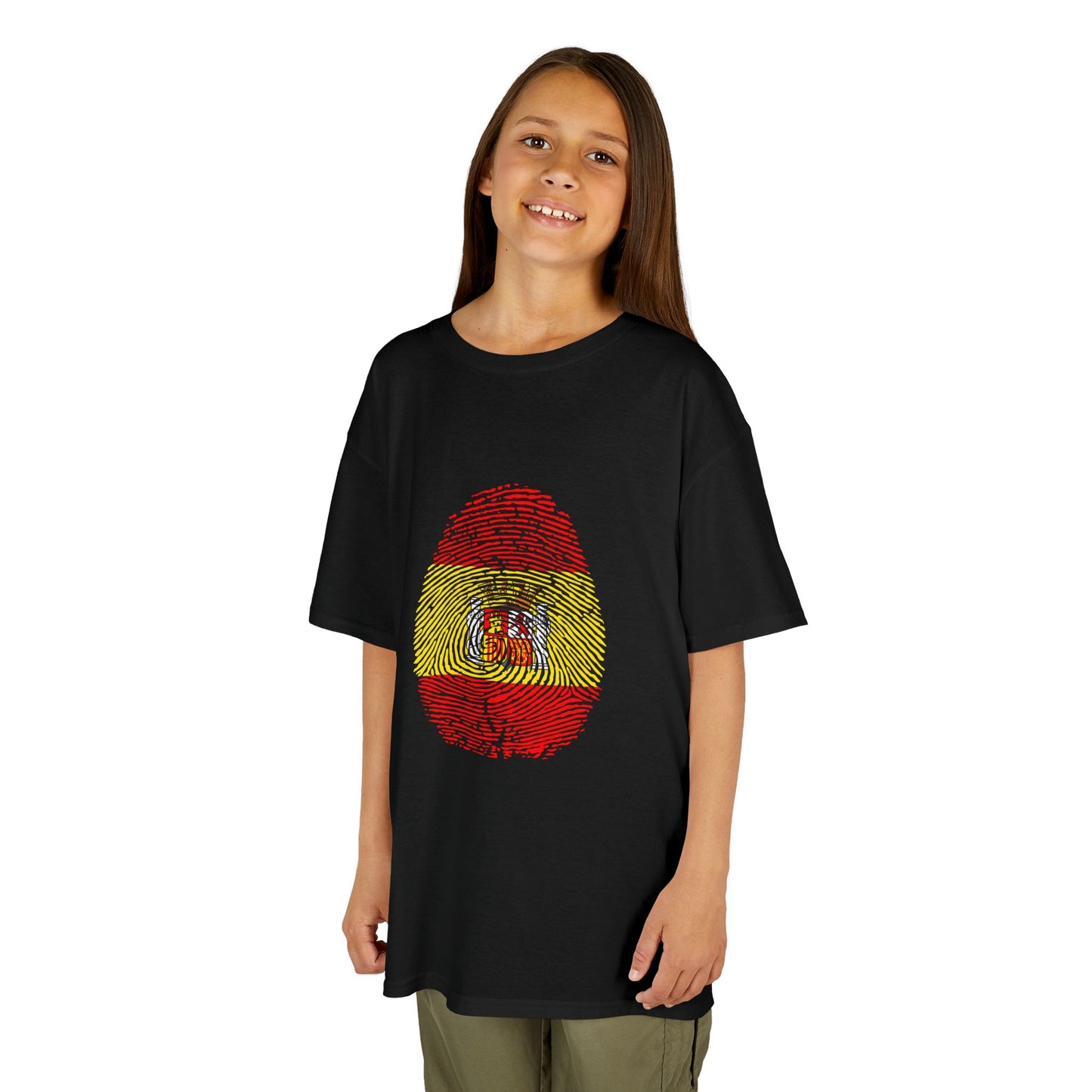 SPAIN Fingerprint flag Soccer World Cup Fan T-Shirt (KIDS - UNISEX)