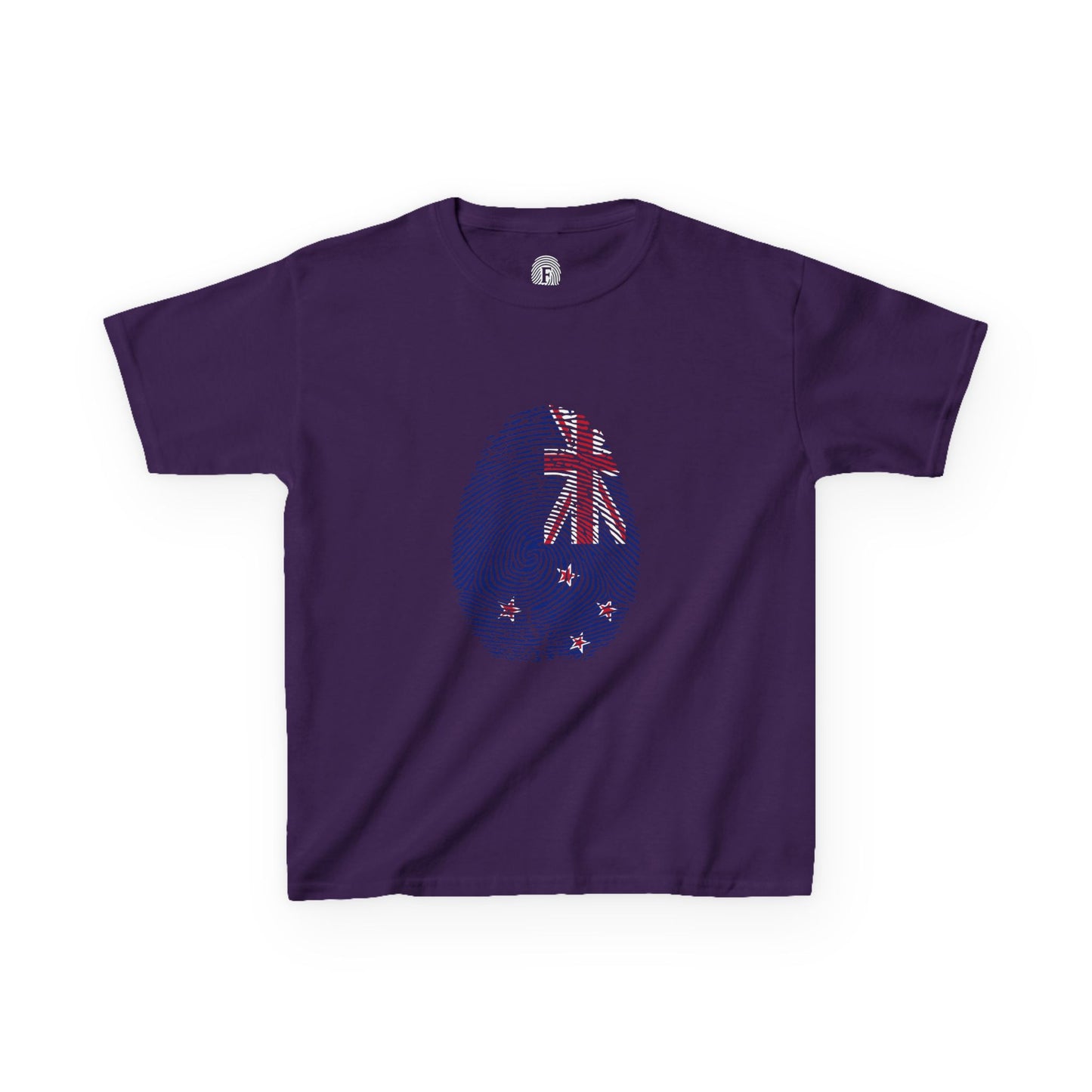 NEW ZEALAND Fingerprint flag Soccer World Cup Fan T-Shirt (KIDS - UNISEX)