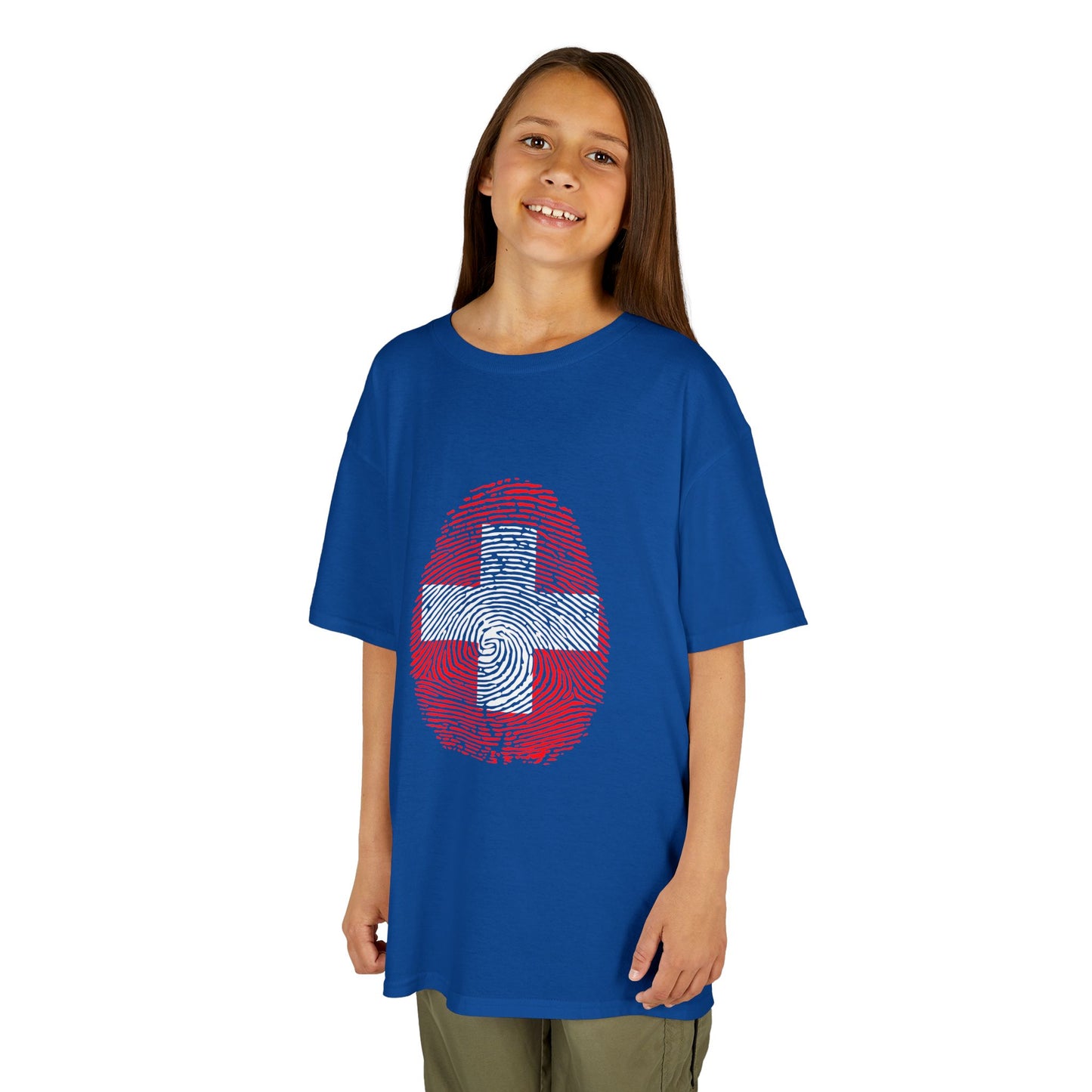 SWITZERLAND Fingerprint flag Soccer World Cup Fan T-Shirt (KIDS - UNISEX)
