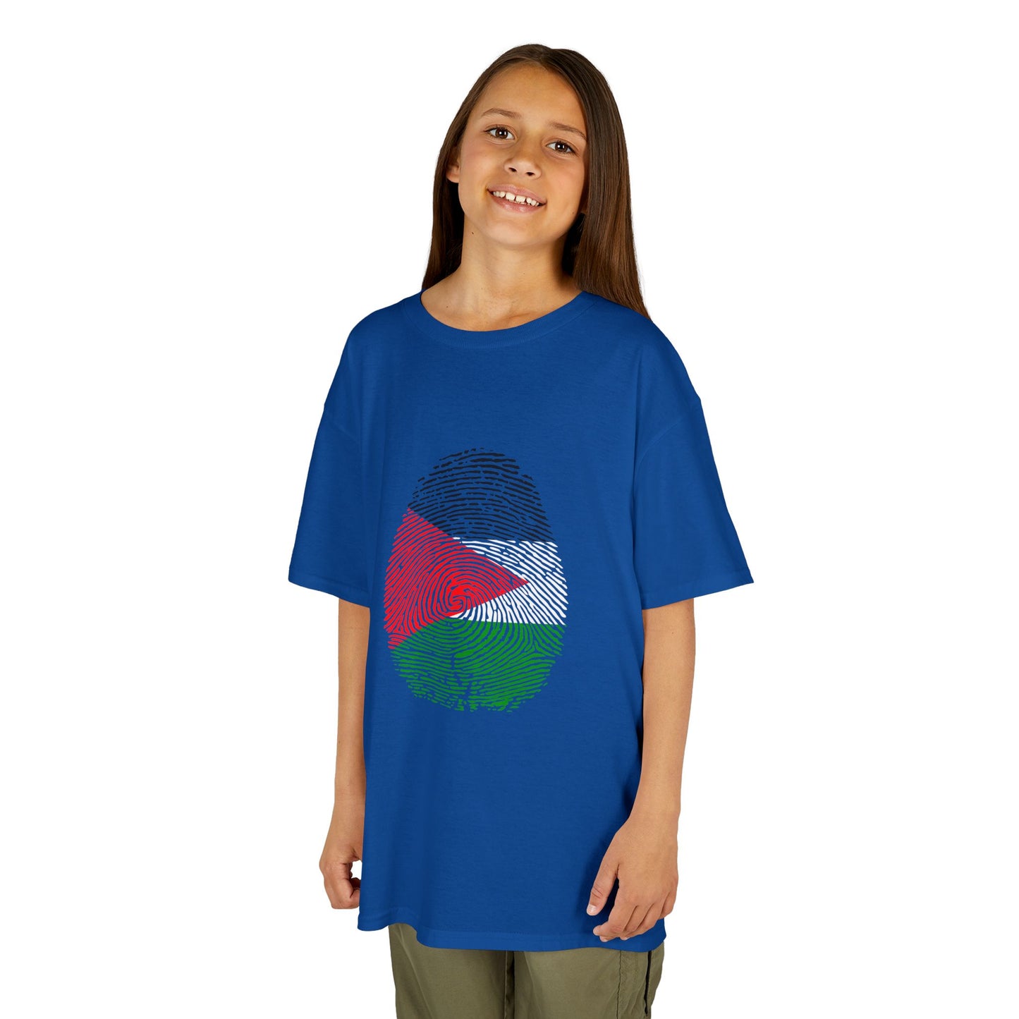 PALESTINE Fingerprint flag Soccer World Cup Fan T-Shirt (KIDS - UNISEX)