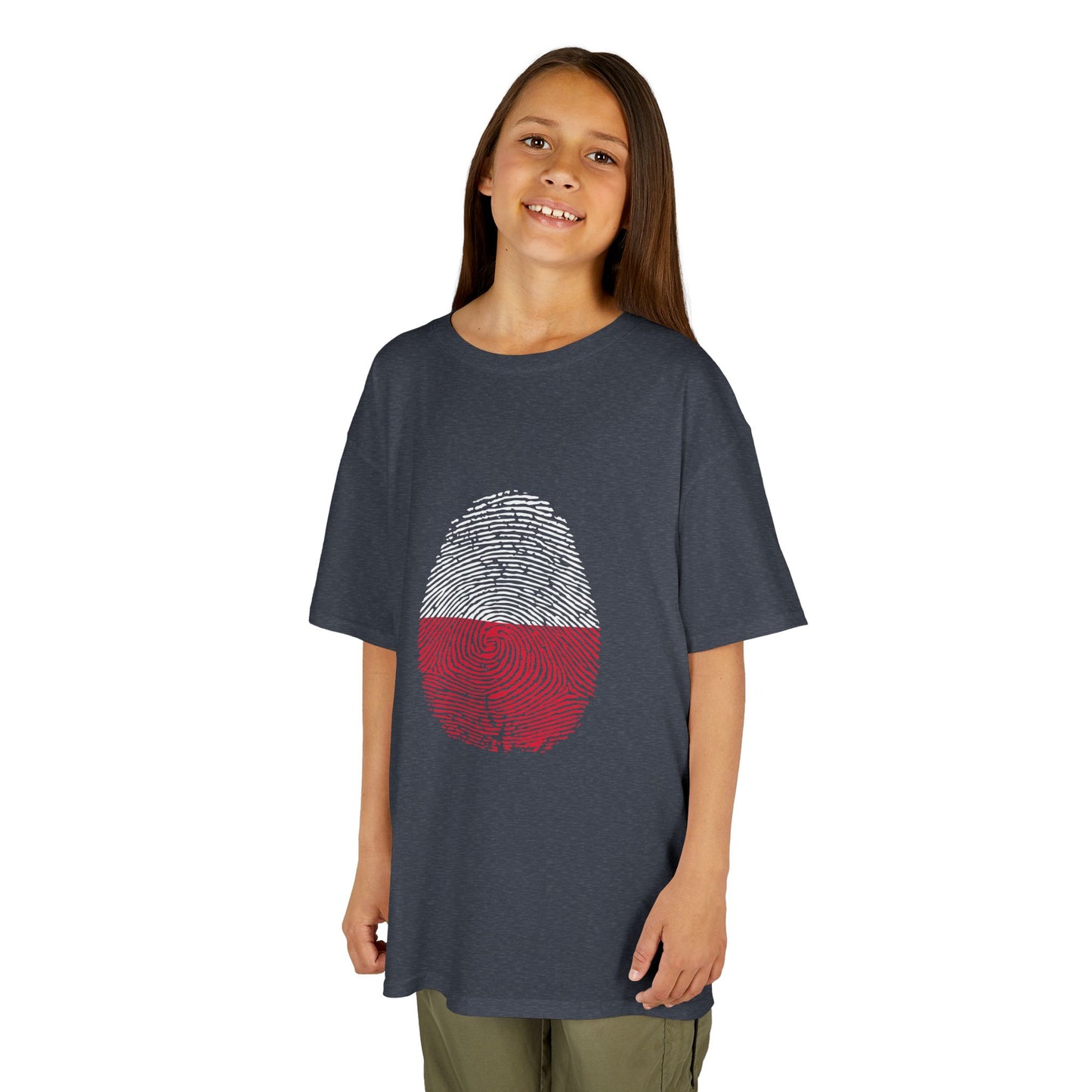 POLAND Fingerprint flag Soccer World Cup Fan T-Shirt (KIDS - UNISEX)