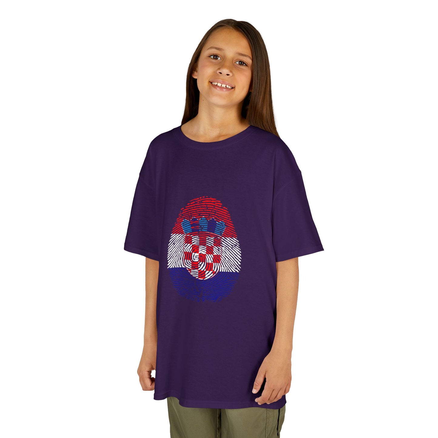 CROATIA Fingerprint flag Soccer World Cup Fan T-Shirt (KIDS - UNISEX)