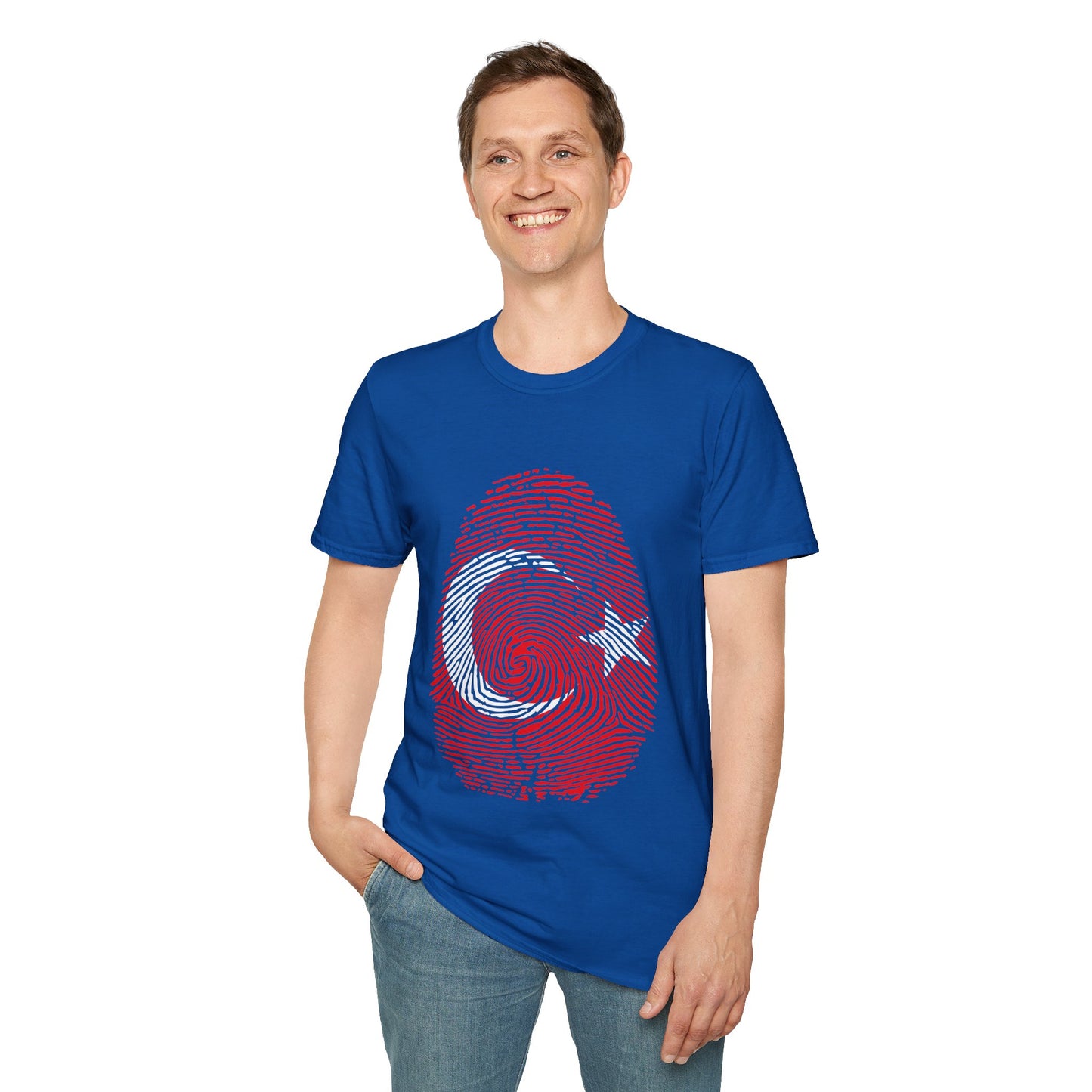 TURKIYE Fingerprint flag Soccer World Cup Fan T-Shirt (MEN)