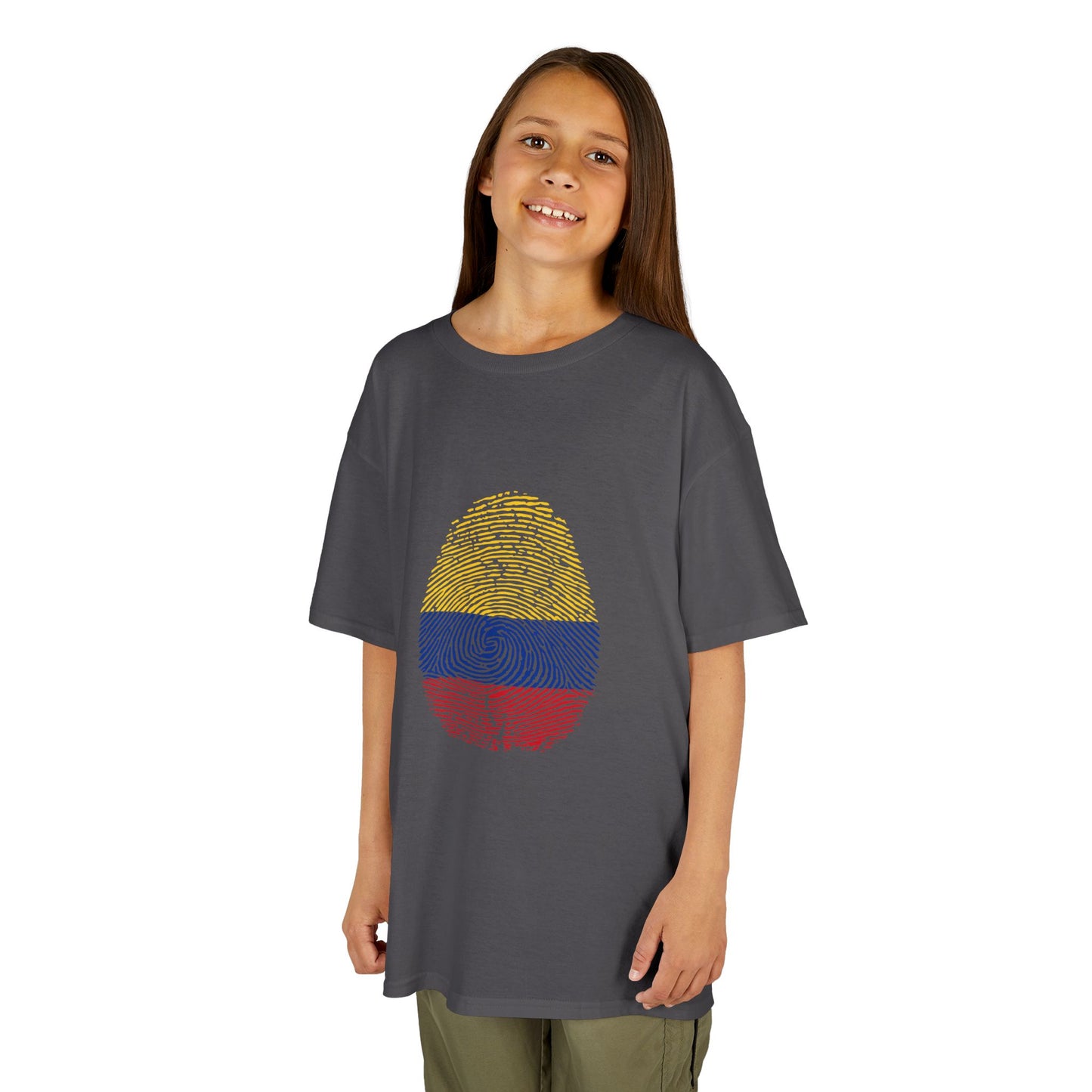 COLOMBIA Fingerprint flag Soccer World Cup Fan T-Shirt (KIDS - UNISEX)