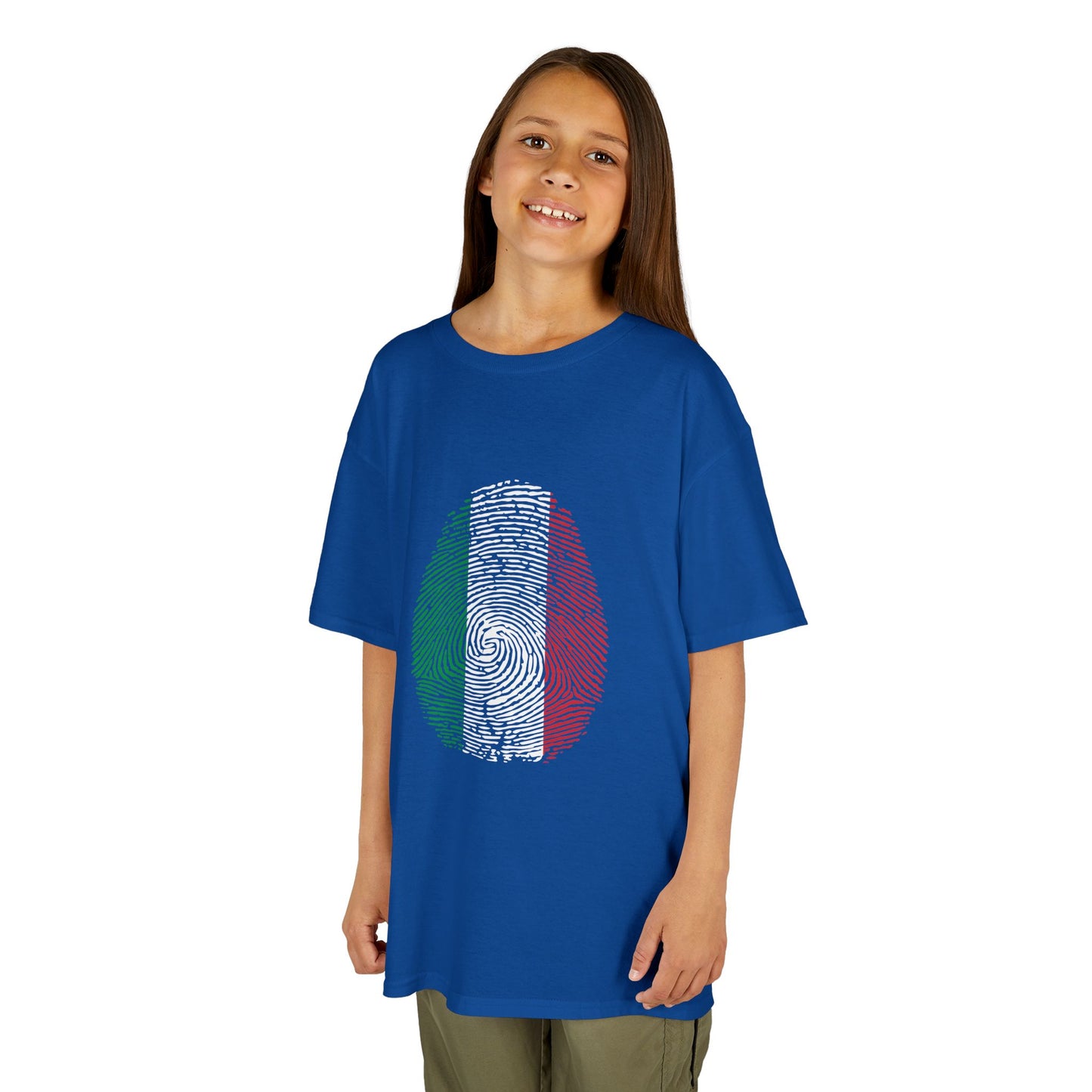 ITALY Fingerprint flag Soccer World Cup Fan T-Shirt (KIDS - UNISEX)
