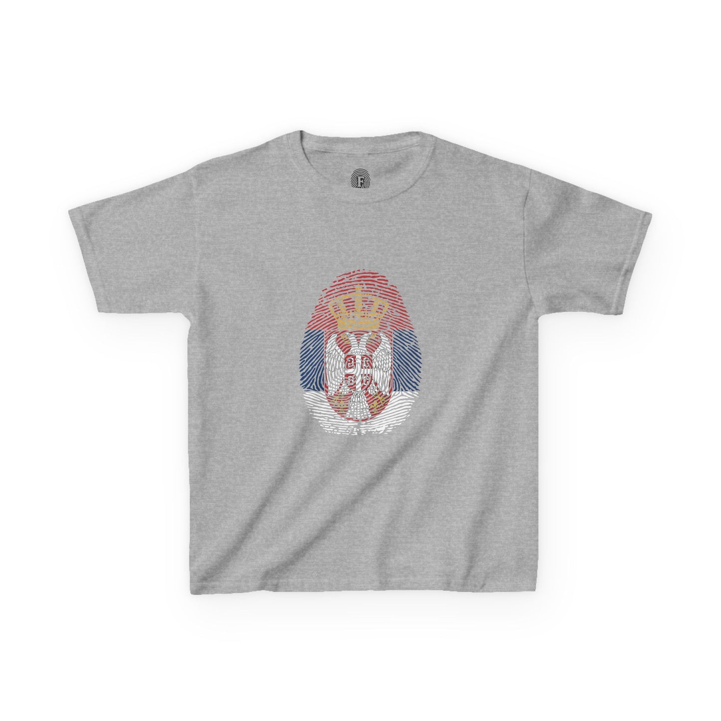 SERBIA Fingerprint flag Soccer World Cup Fan T-Shirt (KIDS - UNISEX)