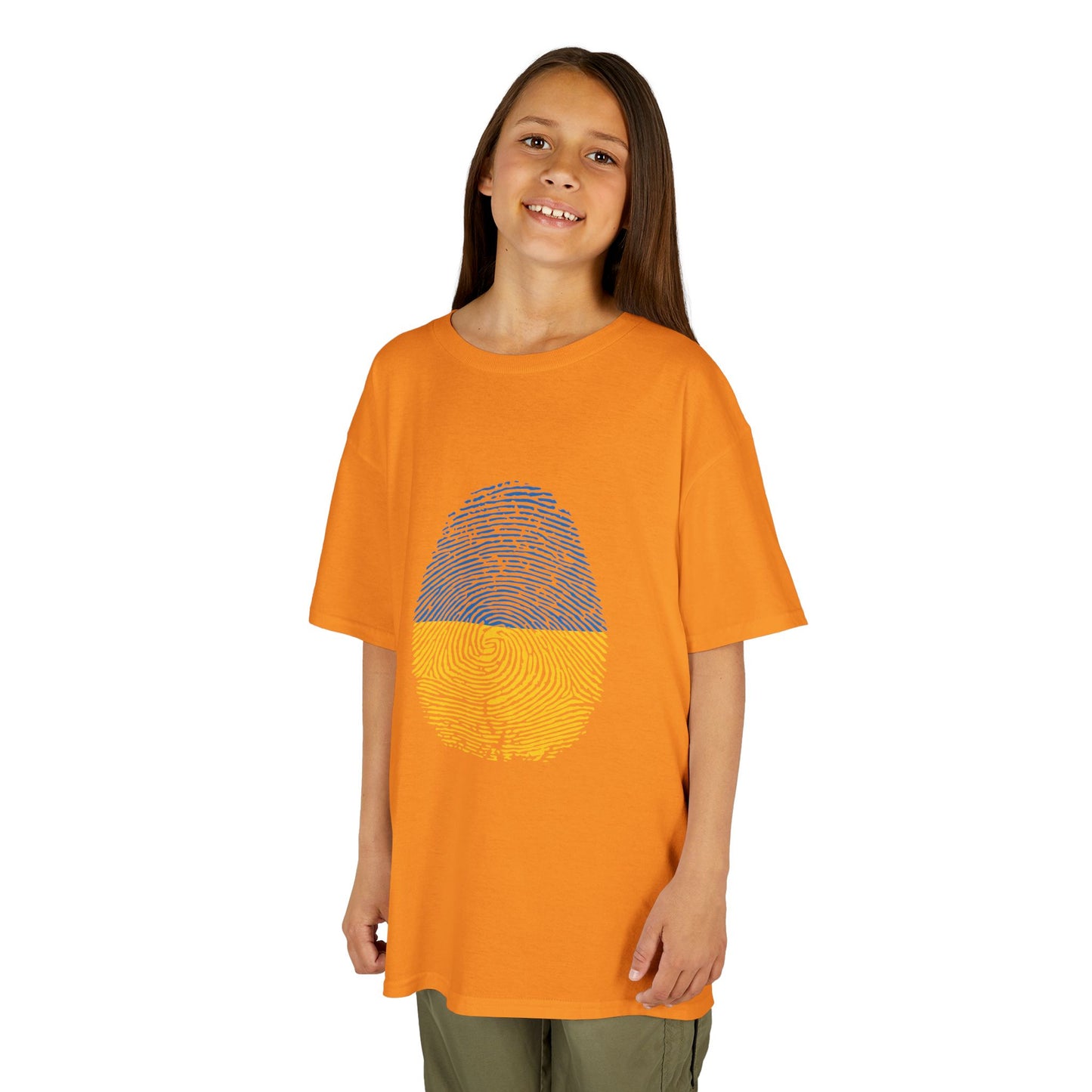 UKRAINE Fingerprint flag Soccer World Cup Fan T-Shirt (KIDS - UNISEX)