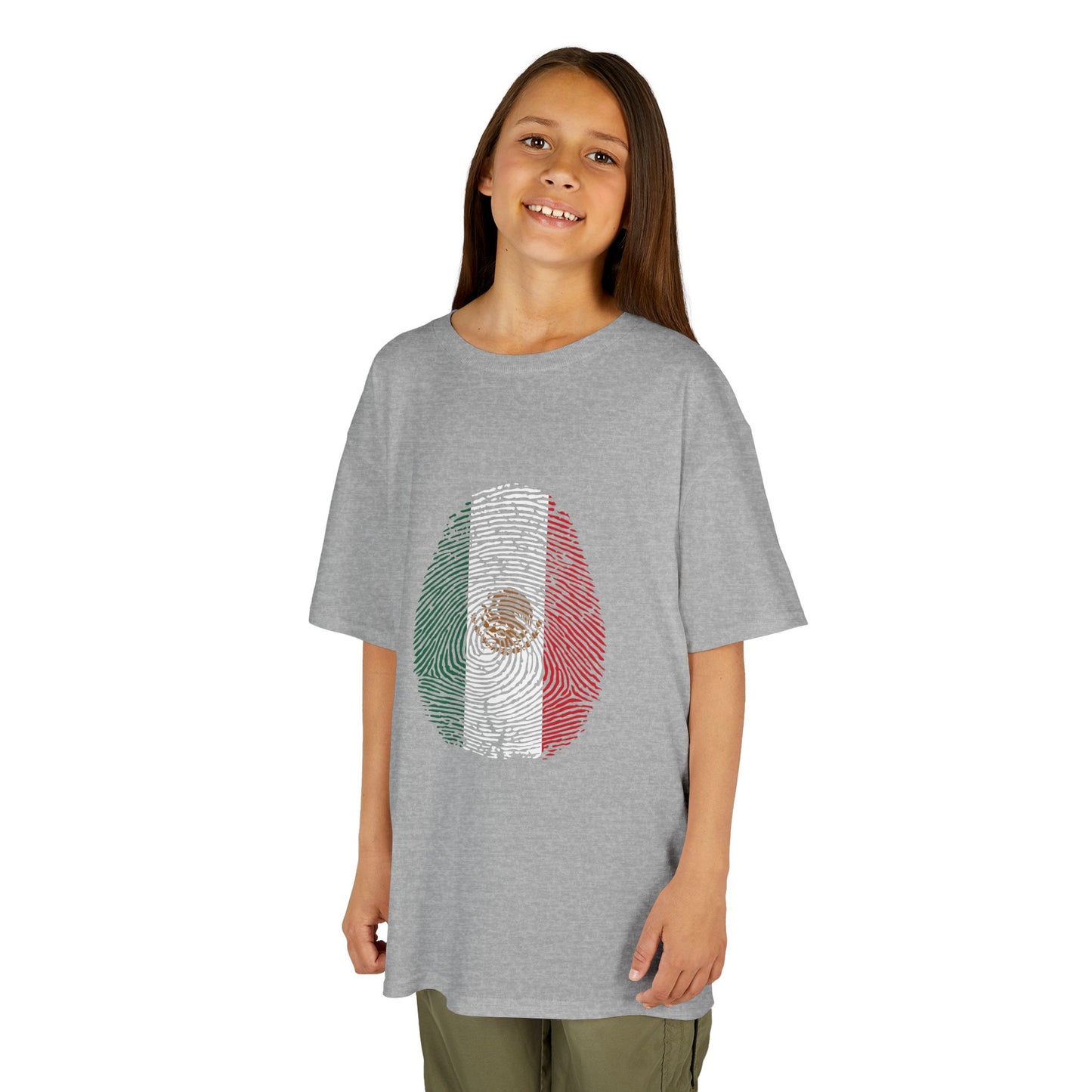 MEXICO Fingerprint flag Soccer World Cup Fan T-Shirt (KIDS - UNISEX)