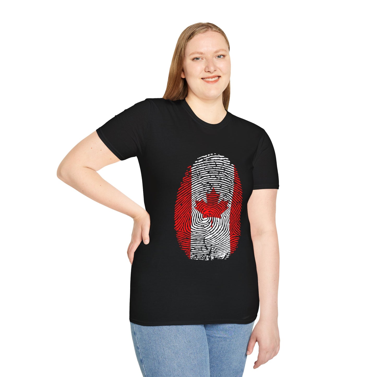 CANADA Fingerprint flag Soccer World Cup Fan T-Shirt (WOMEN)