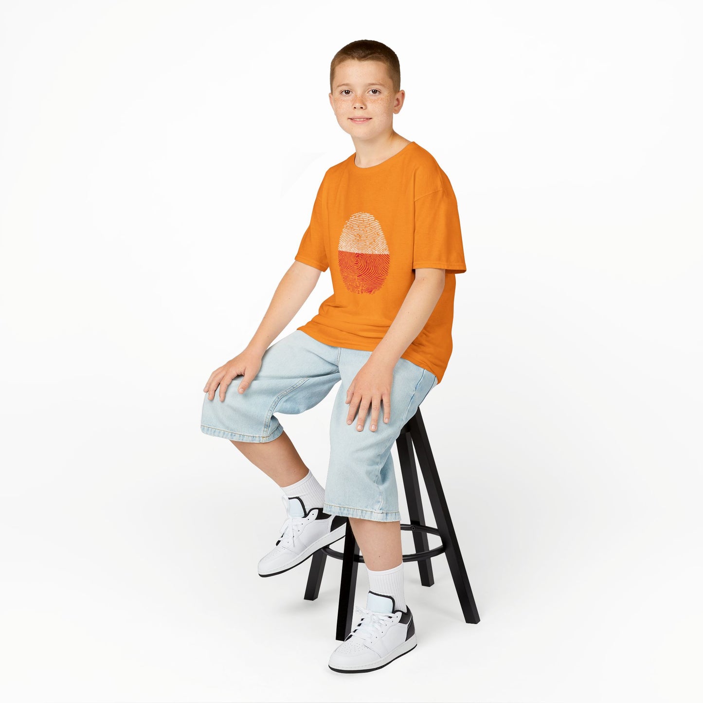 POLAND Fingerprint flag Soccer World Cup Fan T-Shirt (KIDS - UNISEX)