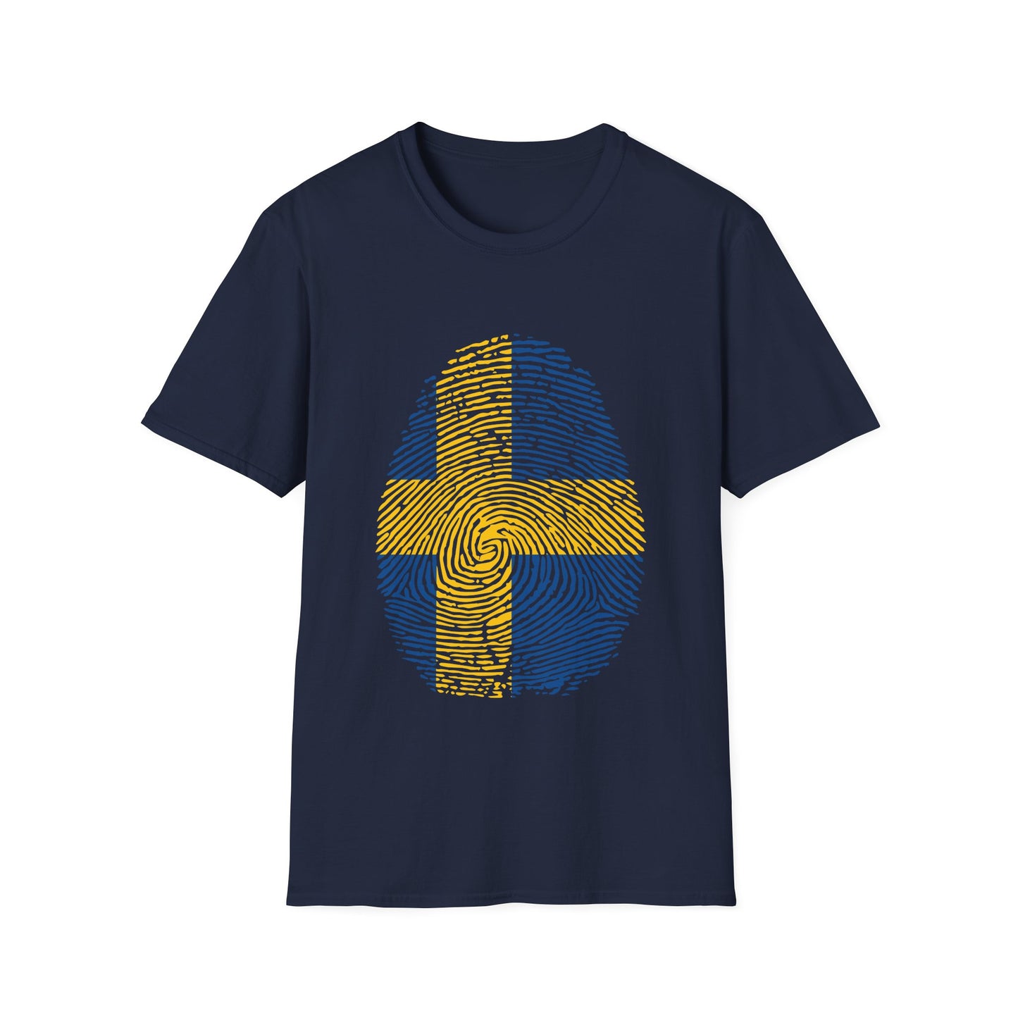 SWEDEN Fingerprint flag Soccer World Cup Fan T-Shirt (WOMEN)