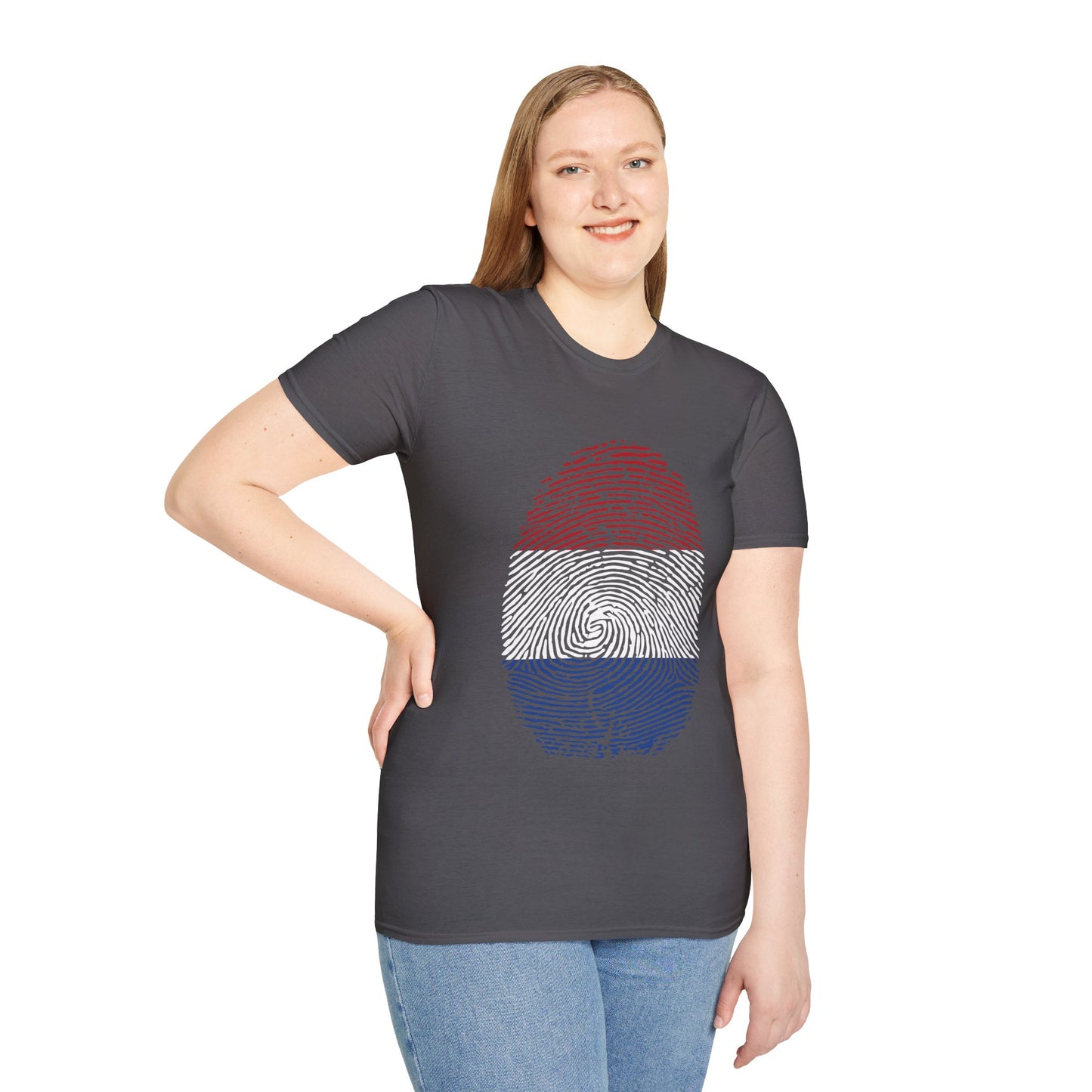 NETHERLAND Fingerprint flag Soccer World Cup Fan T-Shirt (WOMEN)