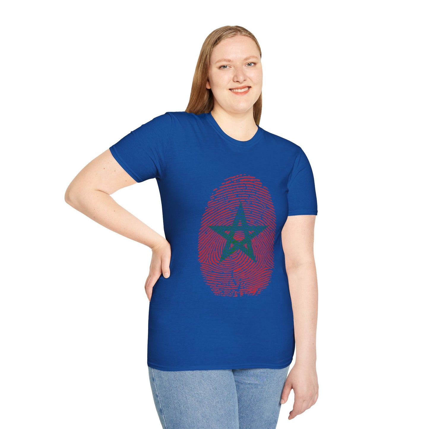 MOROCCO Fingerprint flag Soccer World Cup Fan T-Shirt (WOMEN)