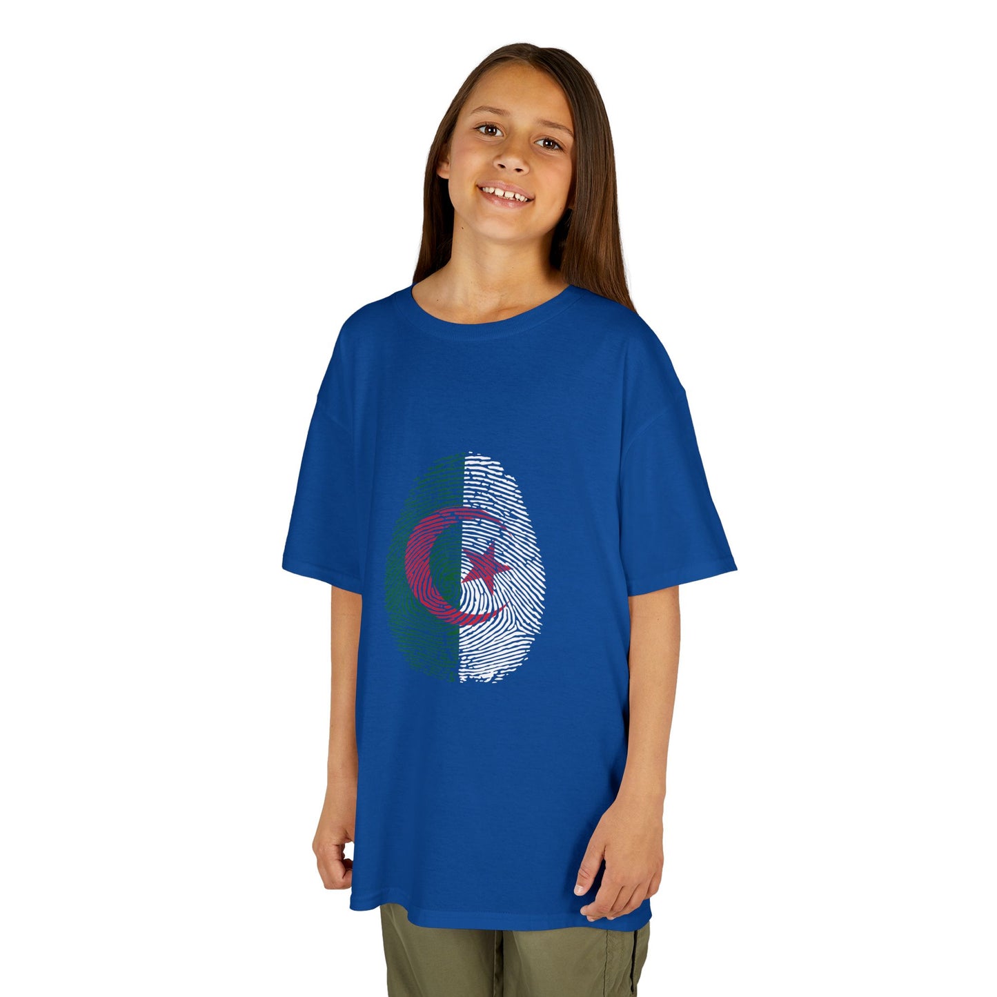 ALGERIA Fingerprint flag Soccer World Cup Fan T-Shirt (KIDS - UNISEX)