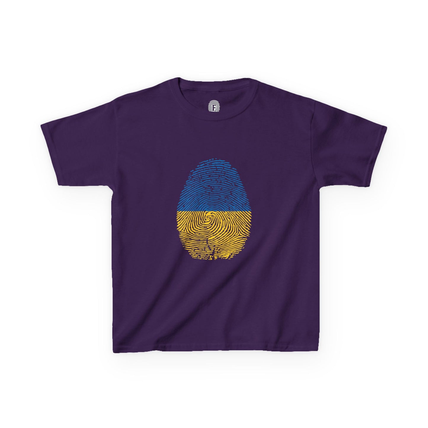 UKRAINE Fingerprint flag Soccer World Cup Fan T-Shirt (KIDS - UNISEX)