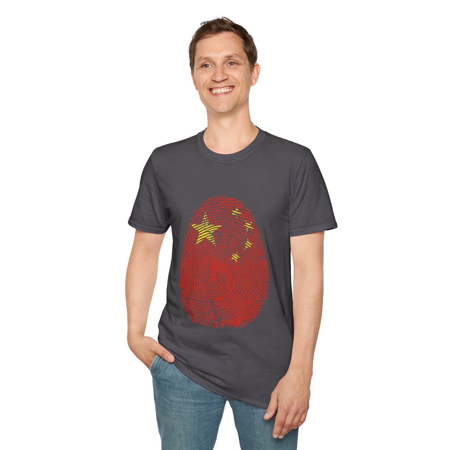 CHINA Fingerprint flag Soccer World Cup Fan T-Shirt (MEN)