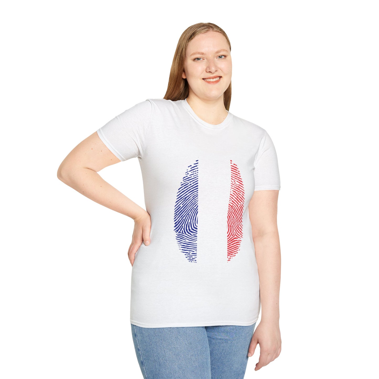 FRANCE Fingerprint flag Soccer World Cup Fan T-Shirt (WOMEN)