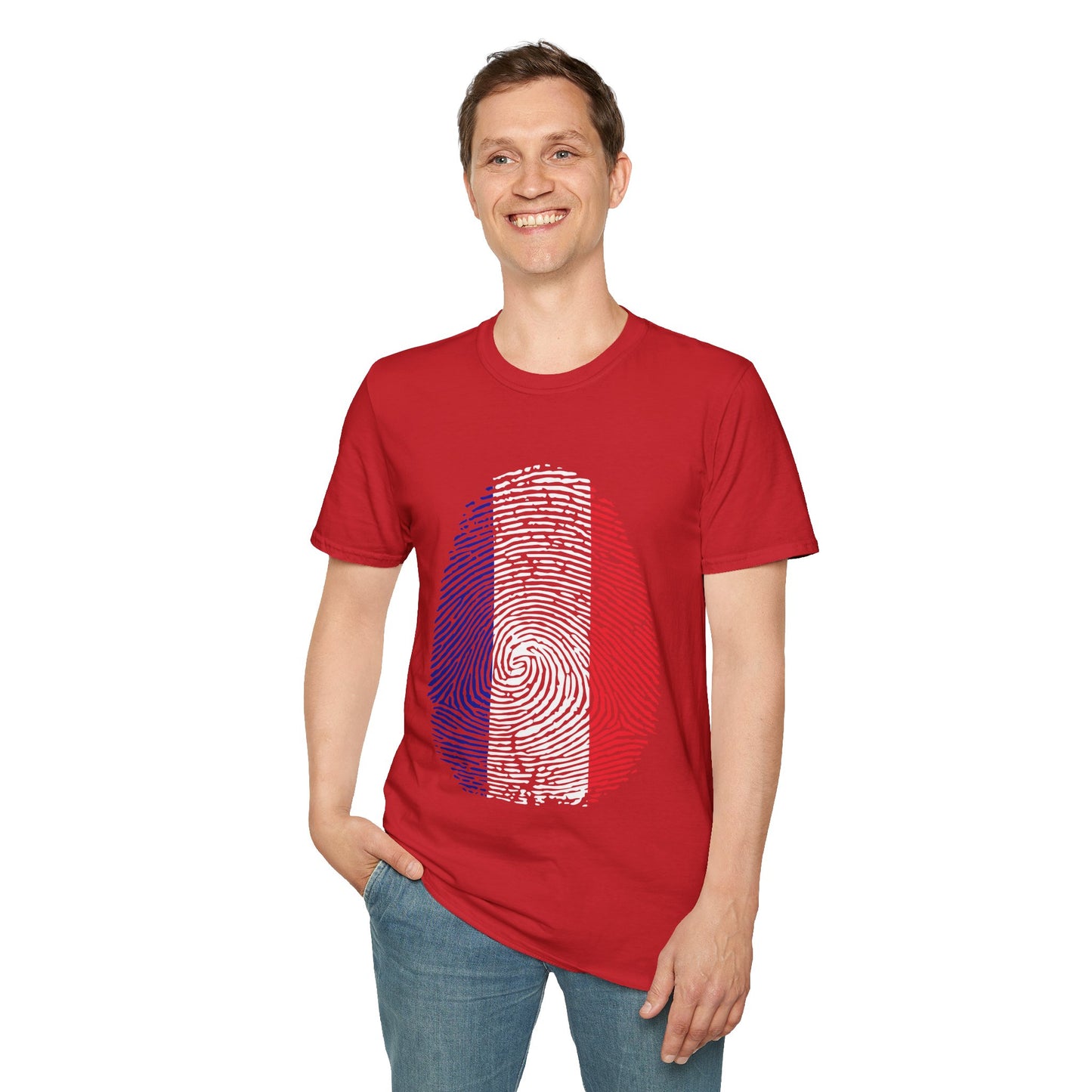 FRANCE Fingerprint flag Soccer World Cup Fan T-Shirt (MEN)