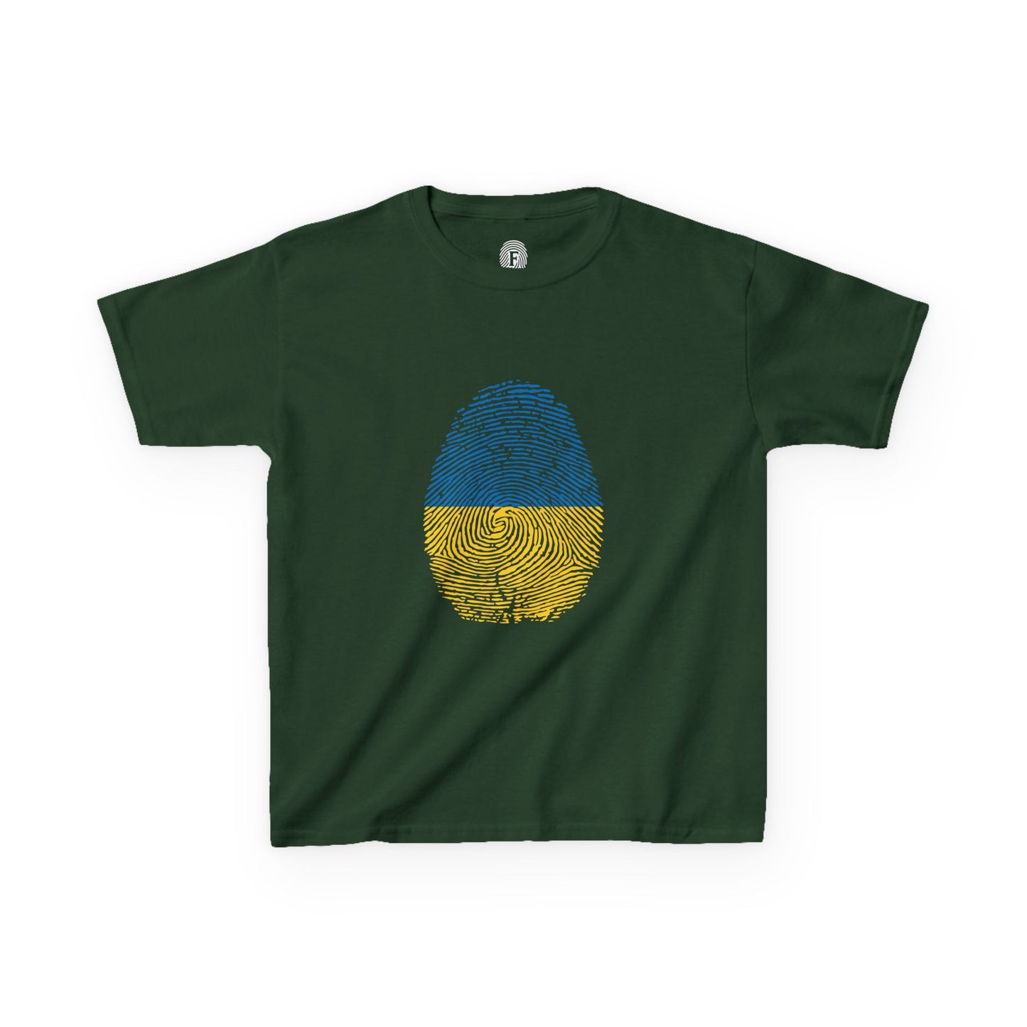 UKRAINE Fingerprint flag Soccer World Cup Fan T-Shirt (KIDS - UNISEX)