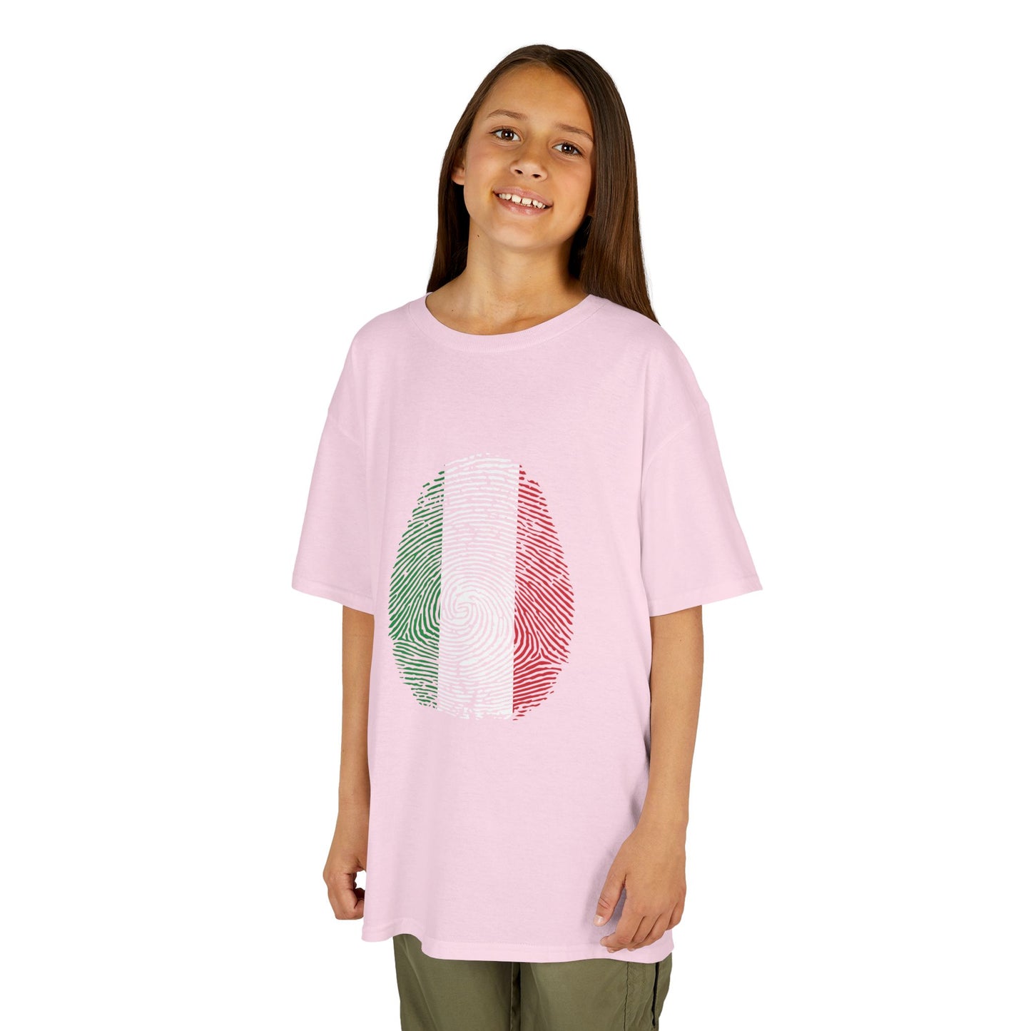 ITALY Fingerprint flag Soccer World Cup Fan T-Shirt (KIDS - UNISEX)
