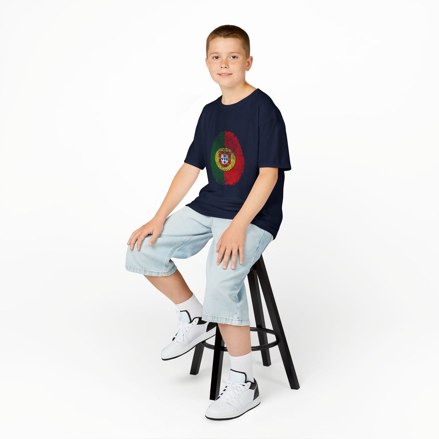PORTUGAL Fingerprint flag Soccer World Cup Fan T-Shirt (KIDS - UNISEX)