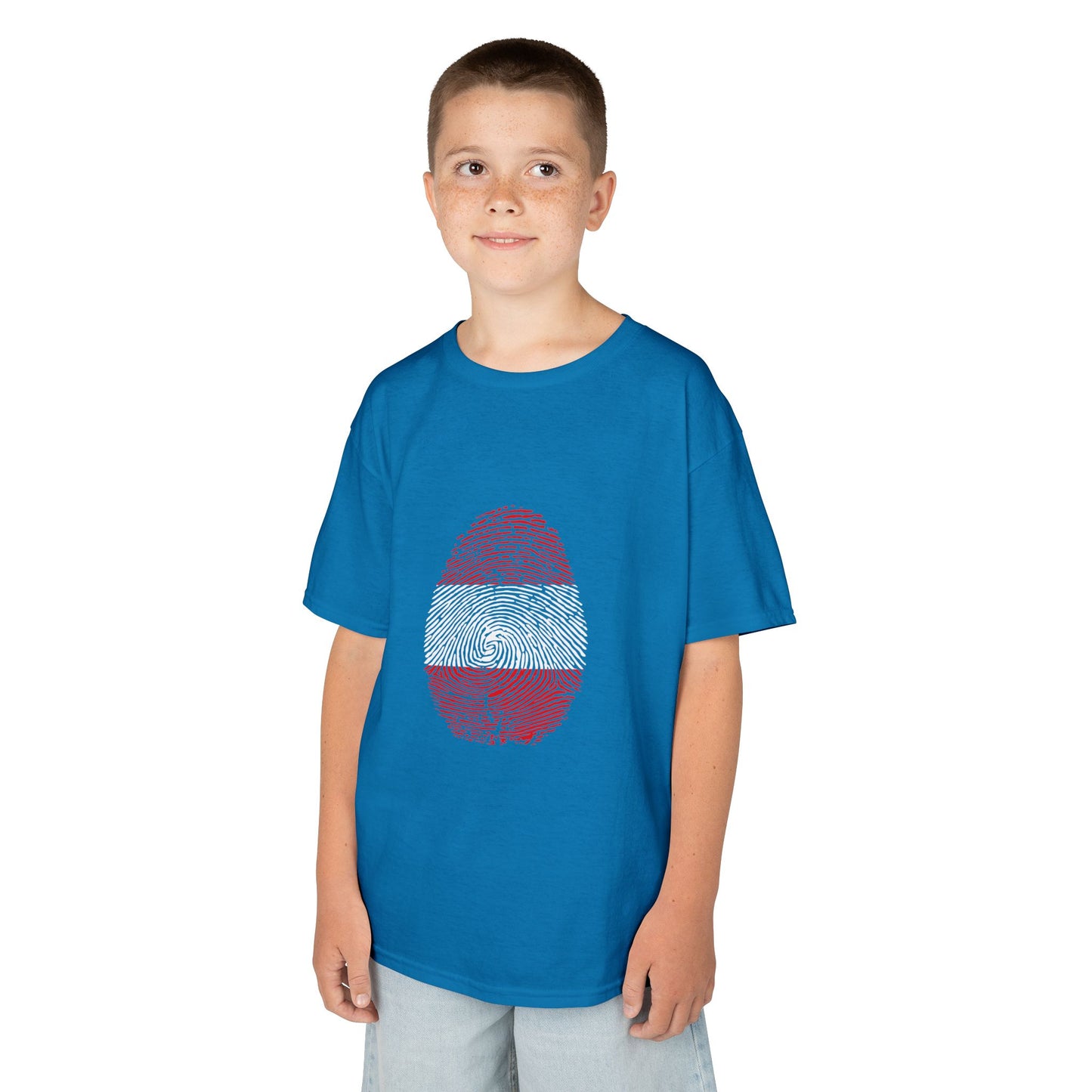 AUSTRIA Fingerprint flag Soccer World Cup Fan T-Shirt (KIDS - UNISEX)