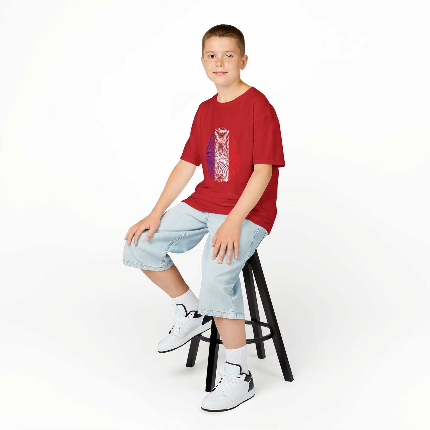 FRANCE Fingerprint flag Soccer World Cup Fan T-Shirt (KIDS - UNISEX)